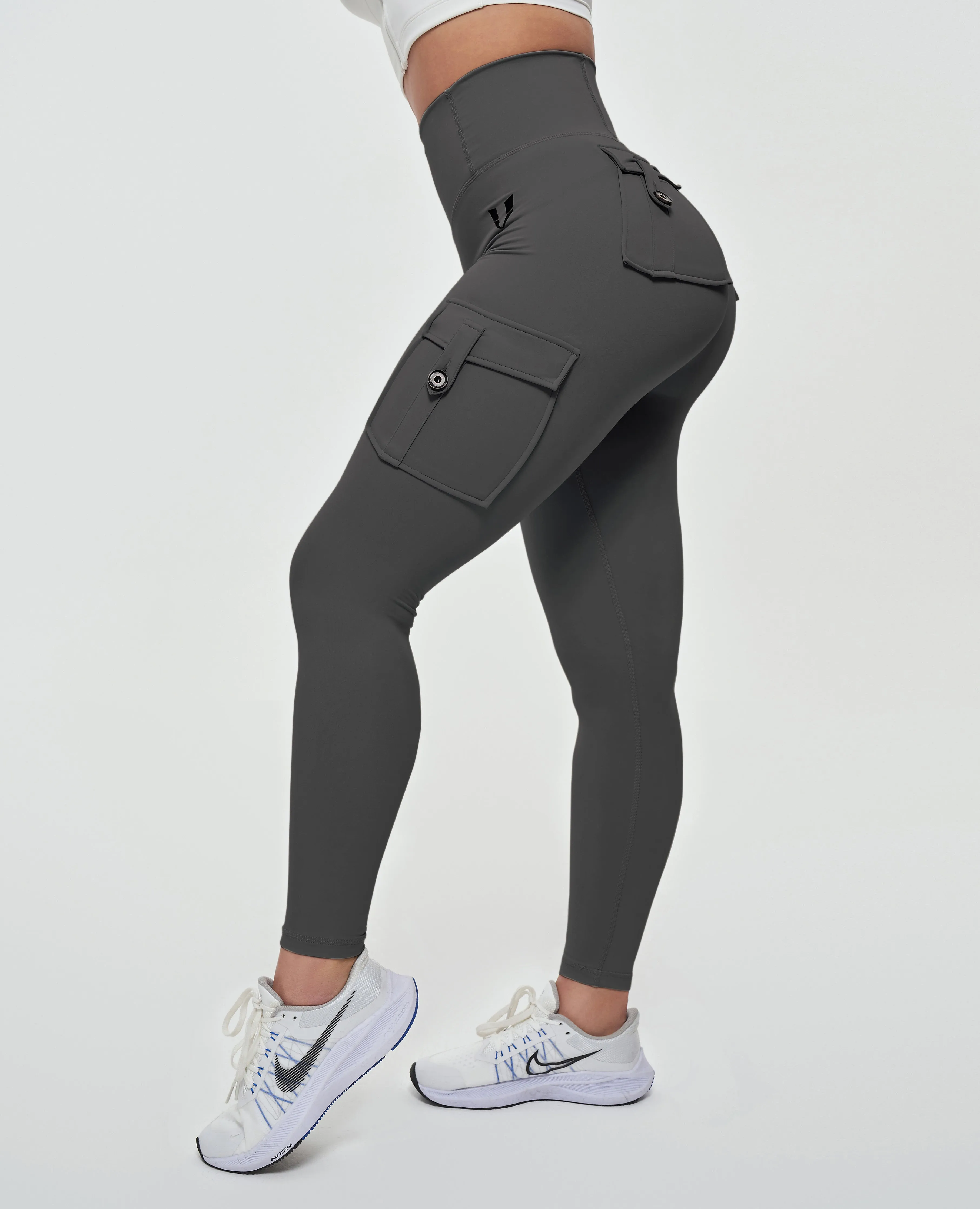 US Exclusive | High Waisted Cargo Leggings - Gray sold by Firm Abs product image thumbnail 3