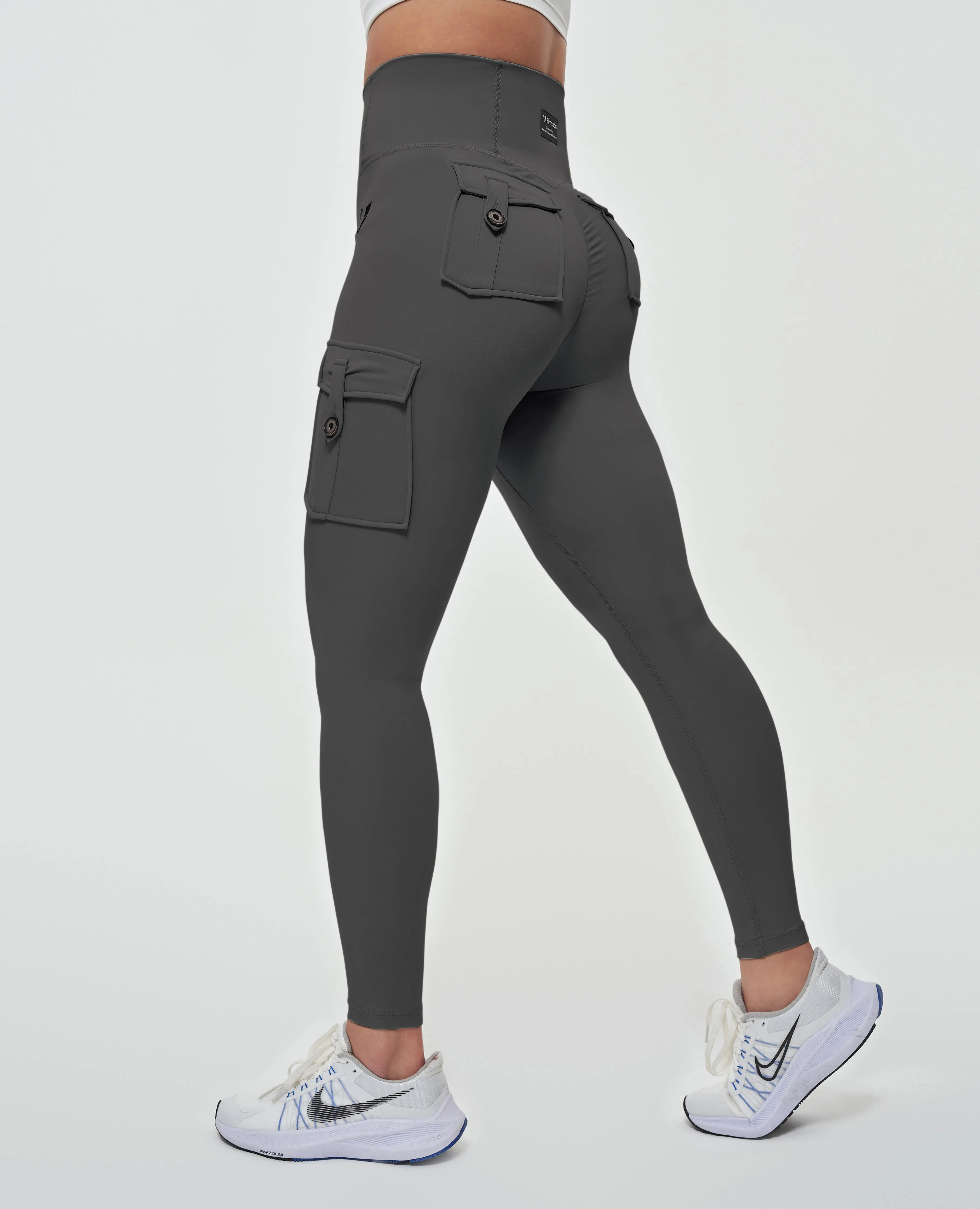 US Exclusive | High Waisted Cargo Leggings - Gray sold by Firm Abs