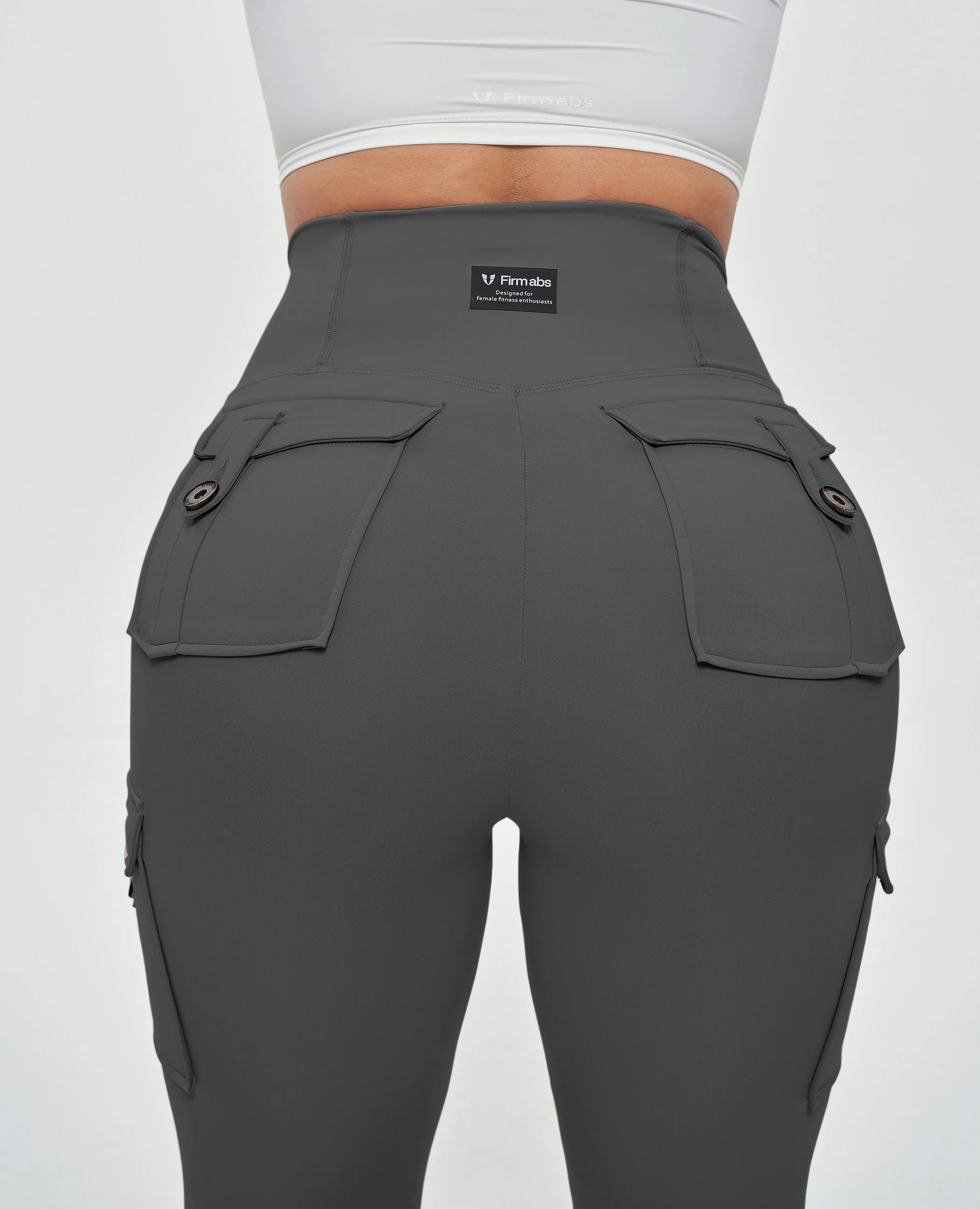 US Exclusive | High Waisted Cargo Leggings - Gray sold by Firm Abs product image thumbnail 4