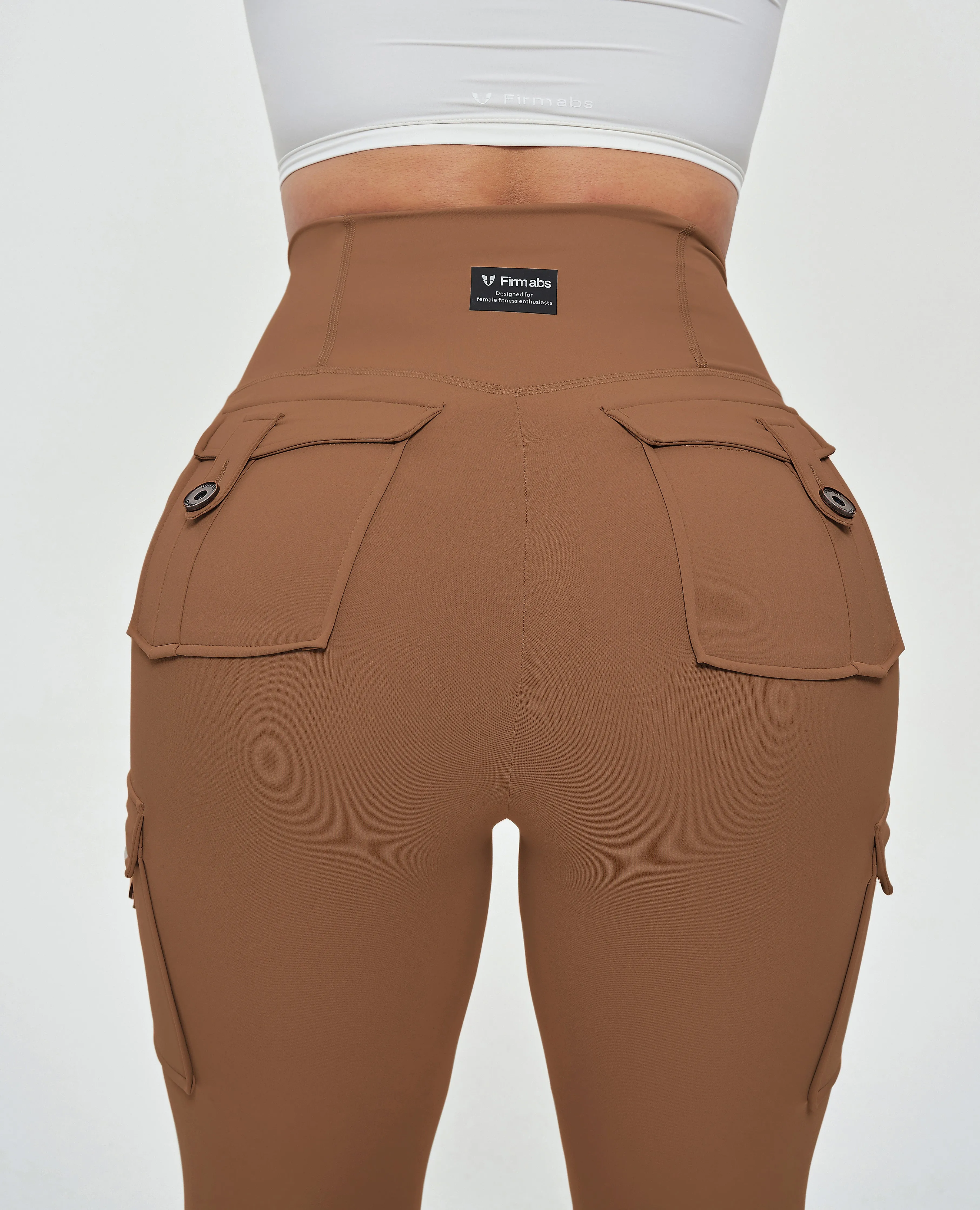 US Exclusive | High Waisted Cargo Leggings - Brown sold by Firm Abs product image thumbnail 4