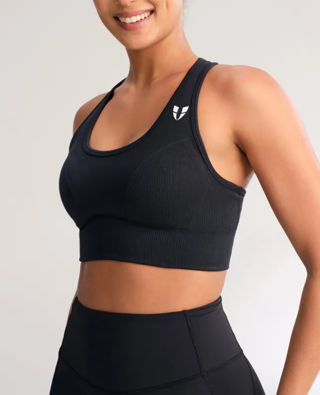 Seamless Fitness Bra - Black sold by Firm Abs