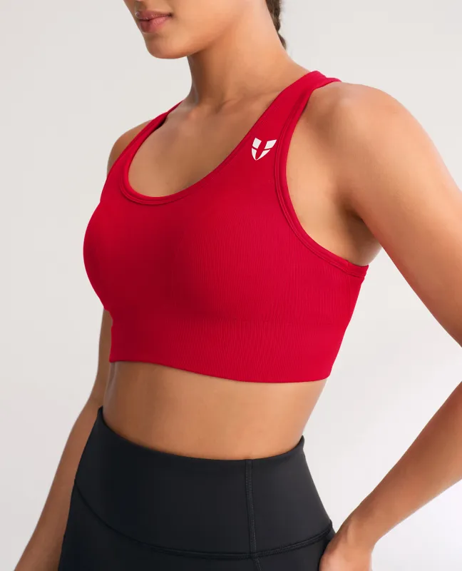 Seamless Fitness Bra - Red sold by Firm Abs