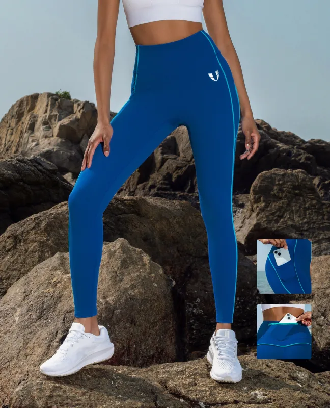 Butt Lifting Athletic Pockets Leggings - Blue sold by Firm Abs
