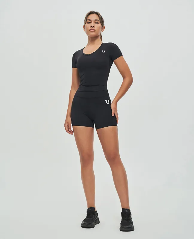 V-neck Training T-shirt - Black sold by Firm Abs