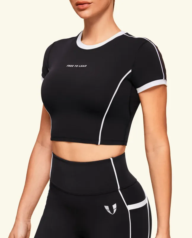 Cropped Athletic T-shirt - Black sold by Firm Abs
