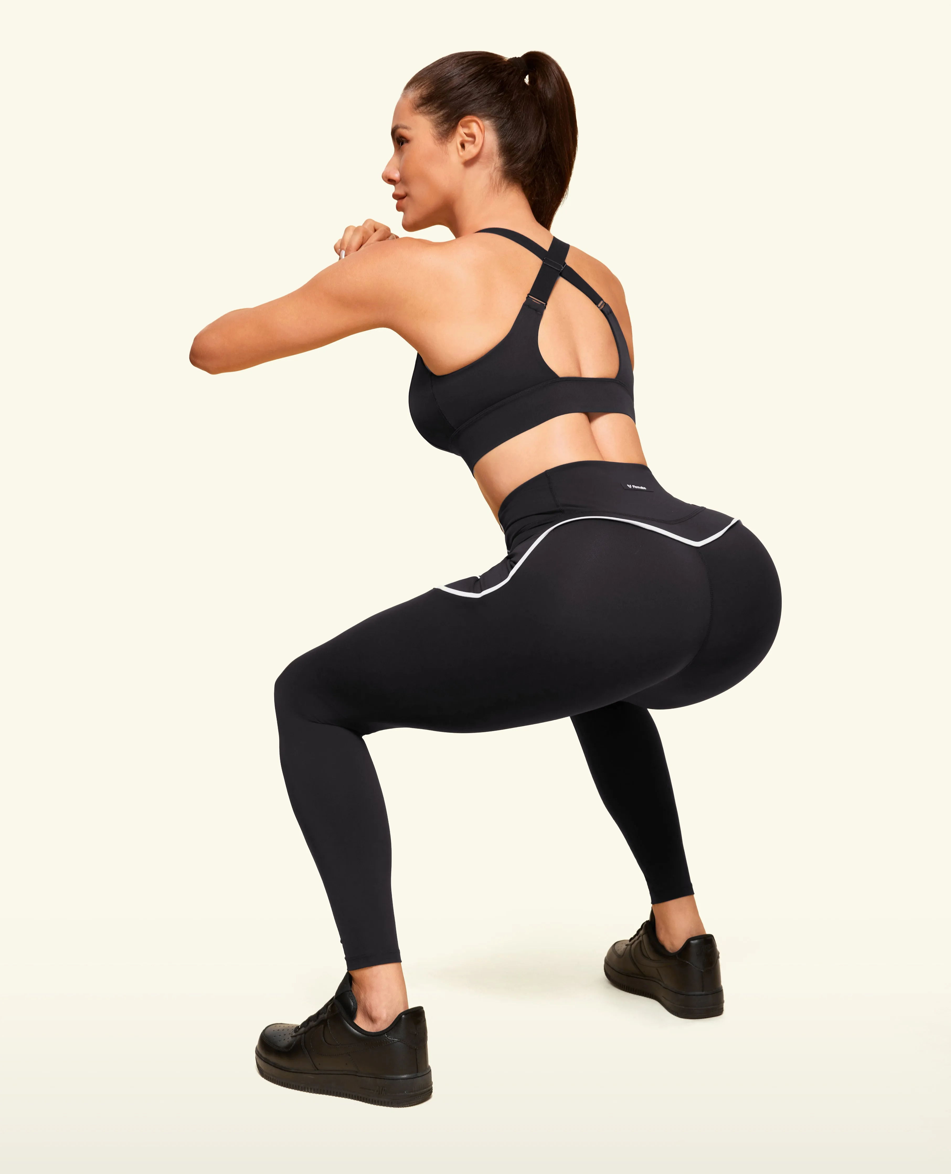 Zip Front High Waist Pocket Leggings - Black sold by Firm Abs product image thumbnail 4