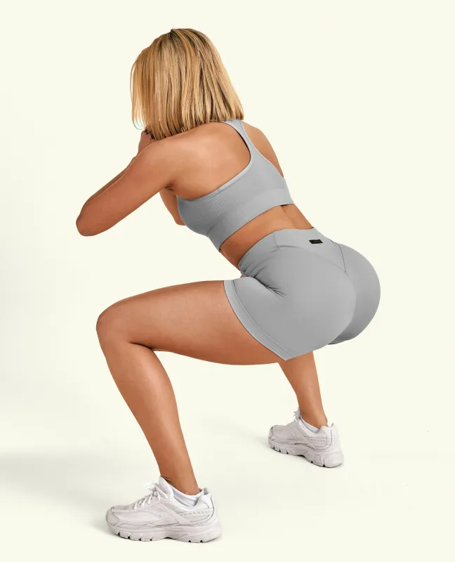 Vital High Waist Shorts - Cement Grey sold by Firm Abs