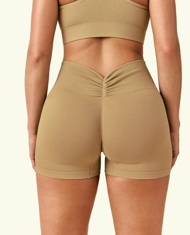 Force Scrunch Butt Shorts - Earth Brown sold by Firm Abs