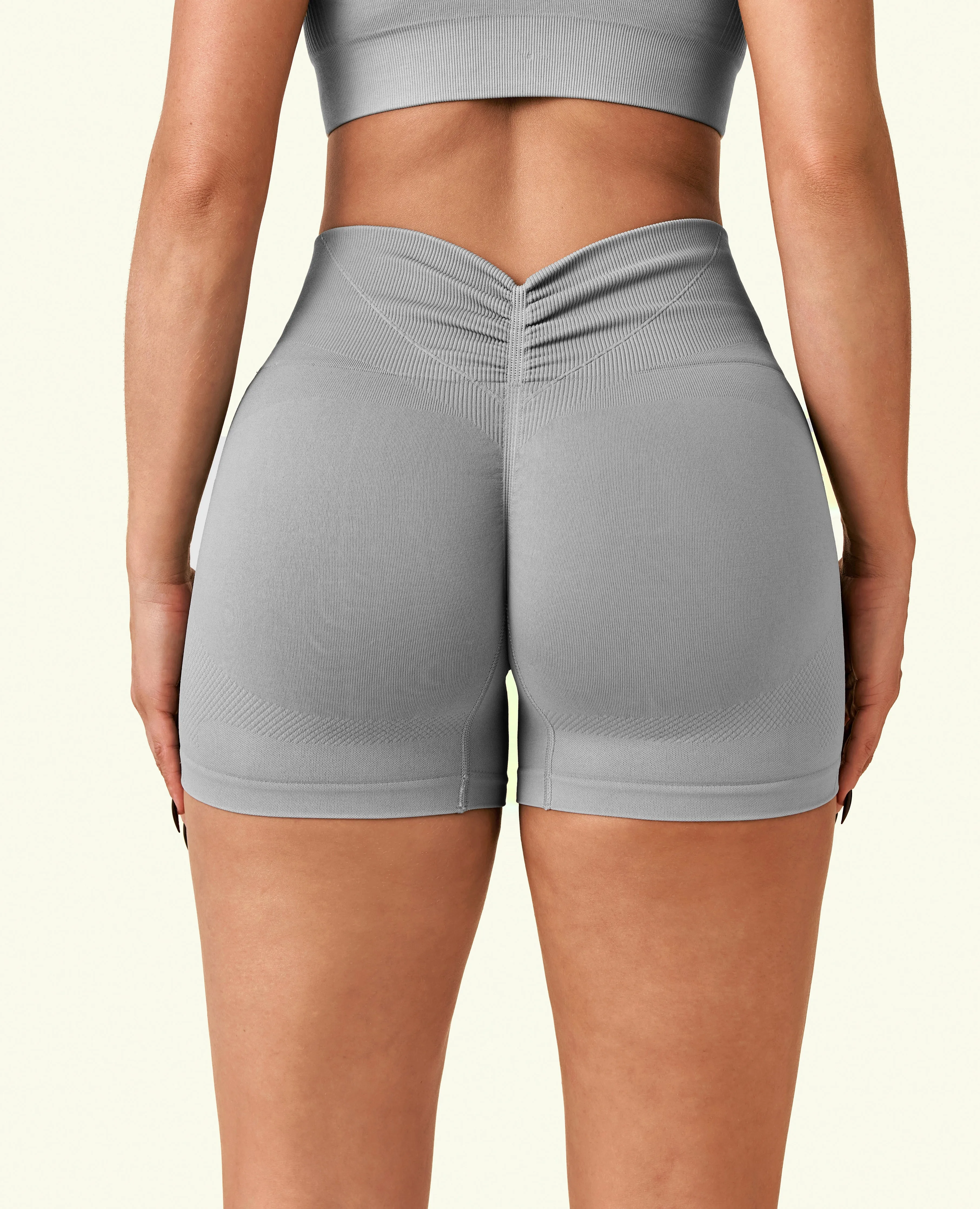 Force Scrunch Butt Shorts - Cement Grey sold by Firm Abs