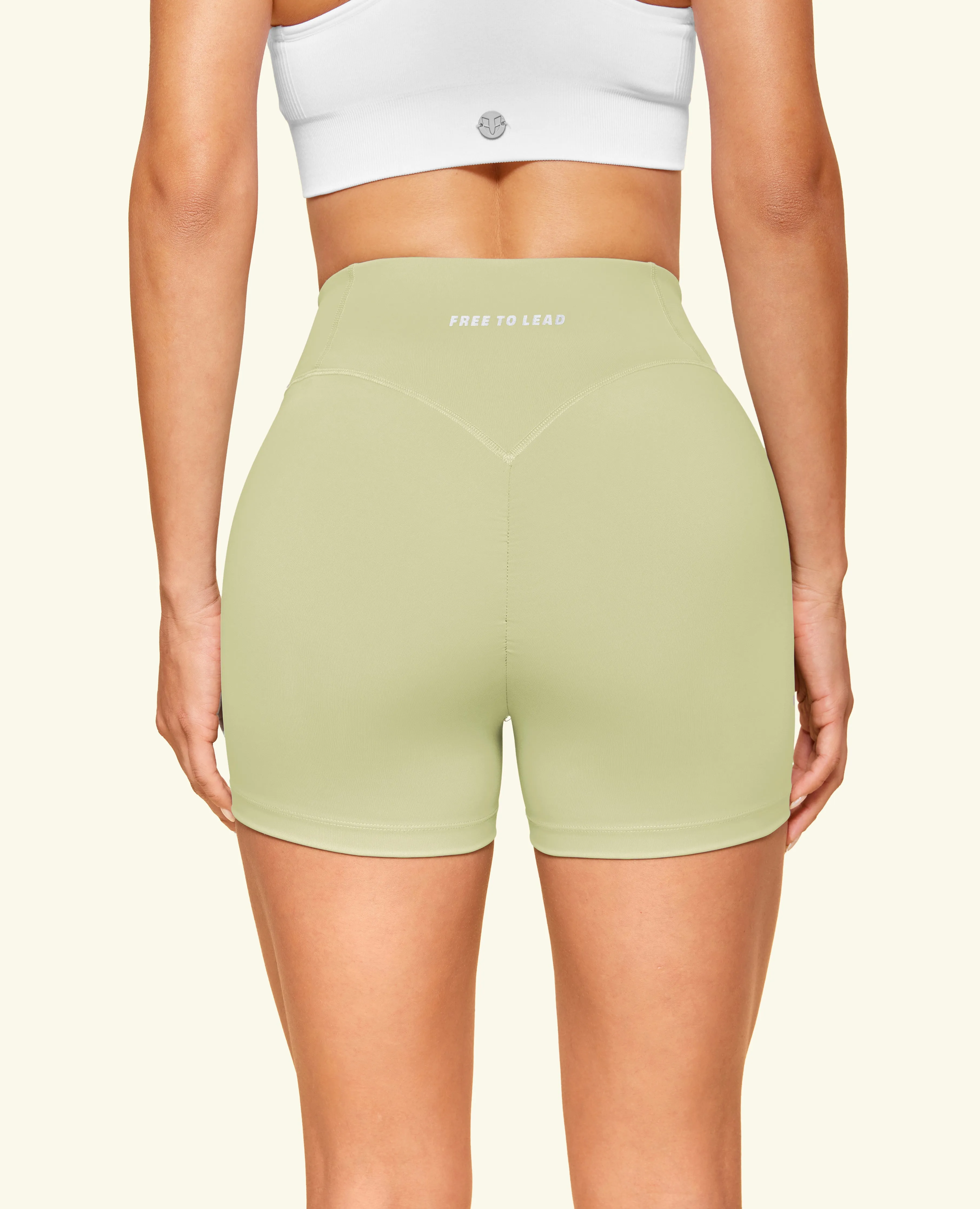 High Waist Gym Shorts - Pea Green sold by Firm Abs product image thumbnail 3