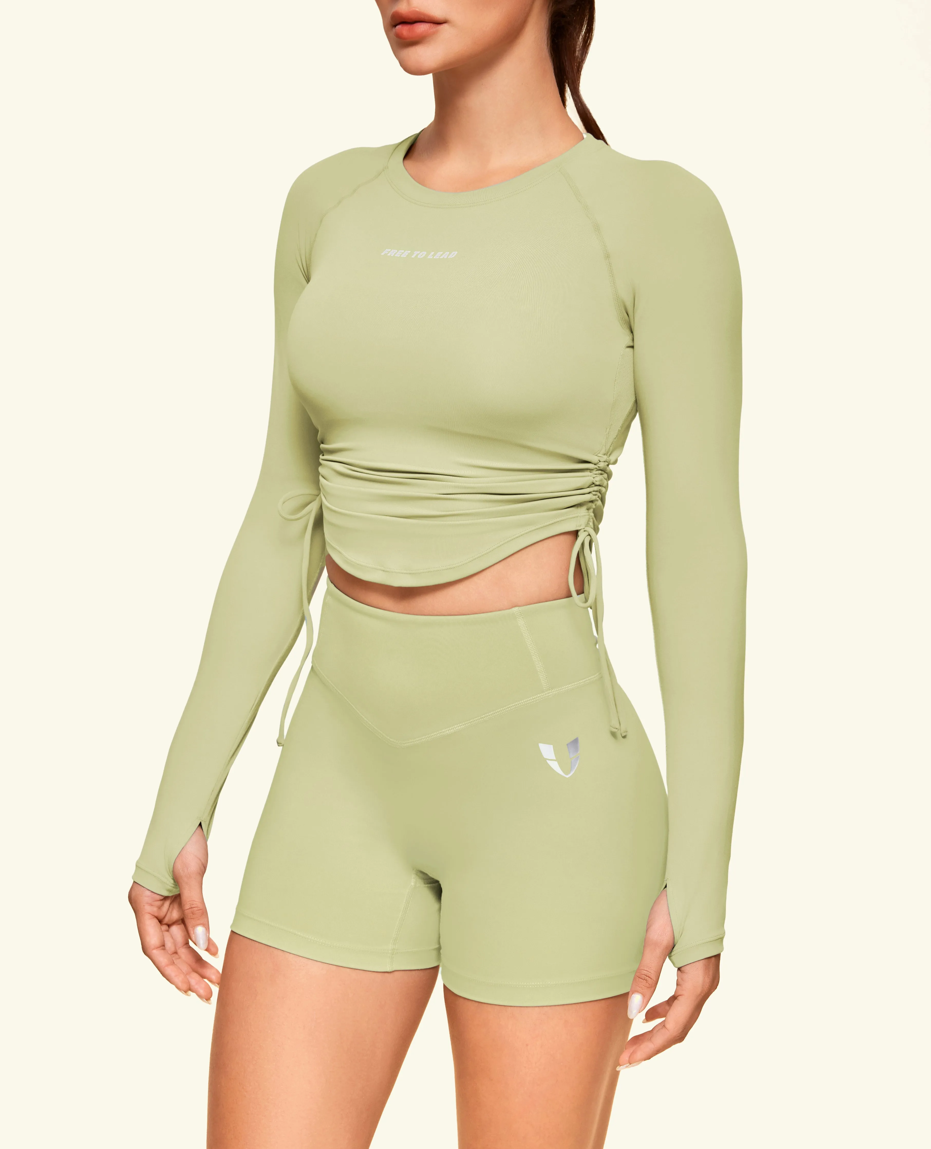 High Waist Gym Shorts - Pea Green sold by Firm Abs product image thumbnail 5