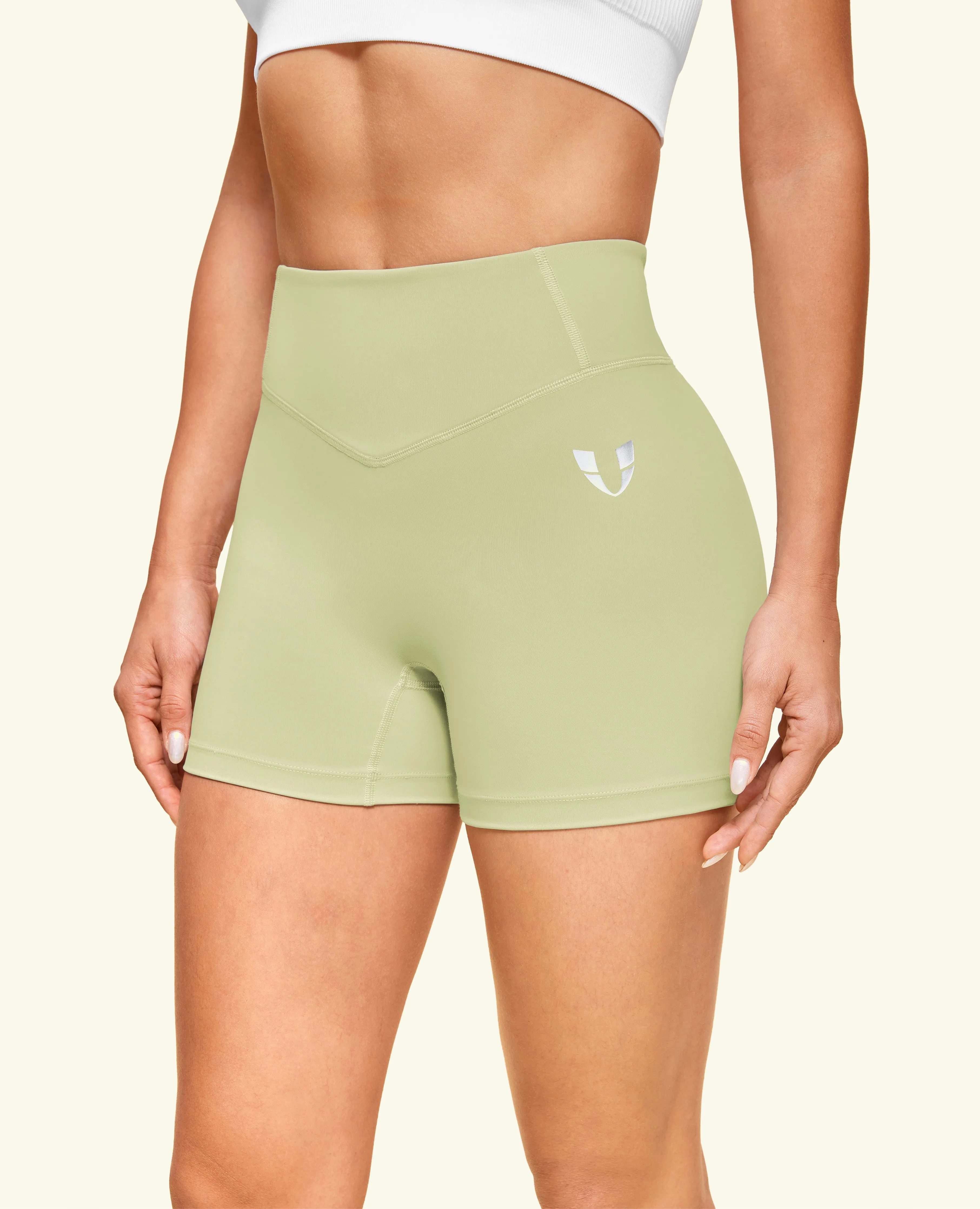 High Waist Gym Shorts - Pea Green sold by Firm Abs product image thumbnail 4