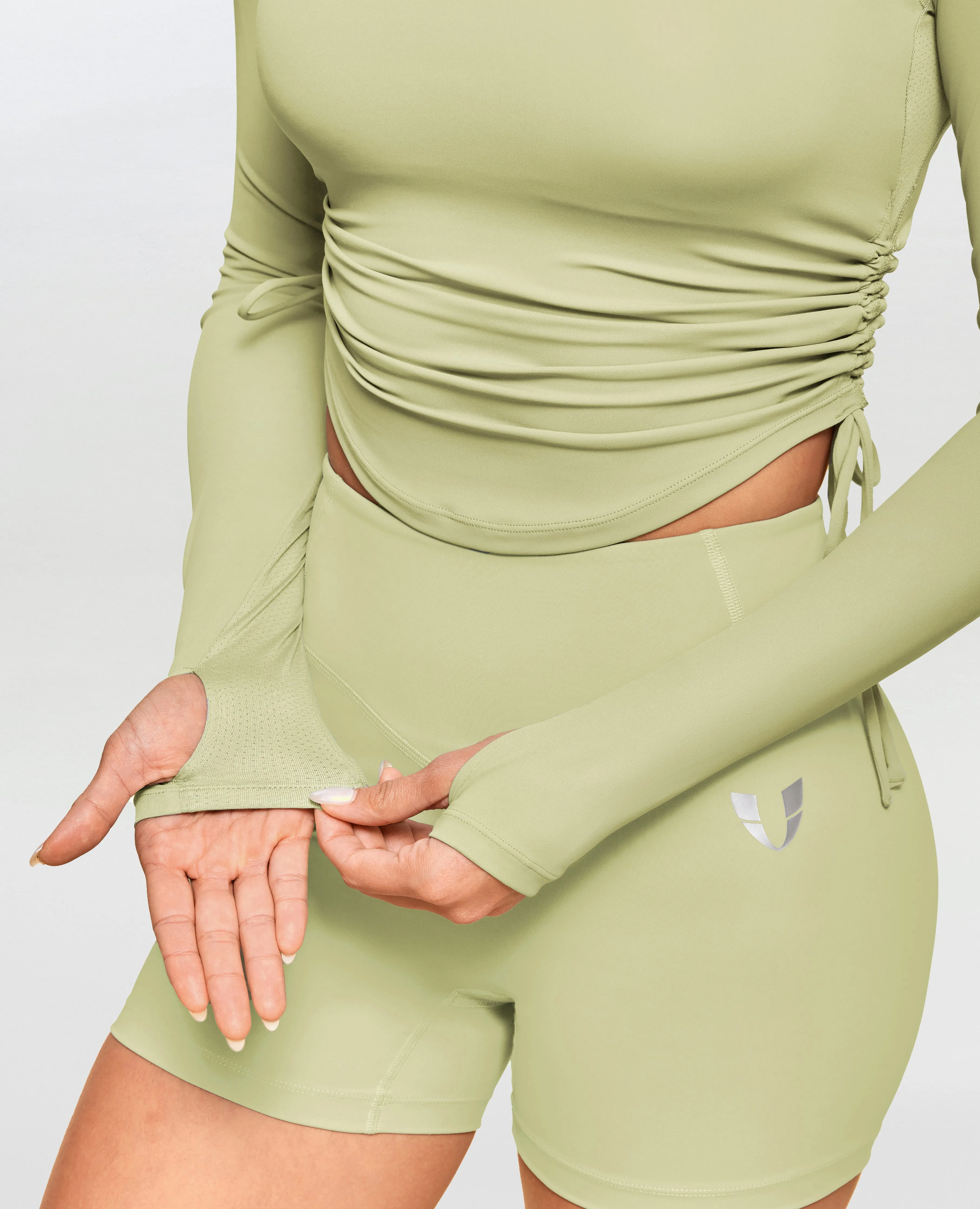 Drawstring Long Sleeve T-shirt - Pea Green sold by Firm Abs product image thumbnail 3