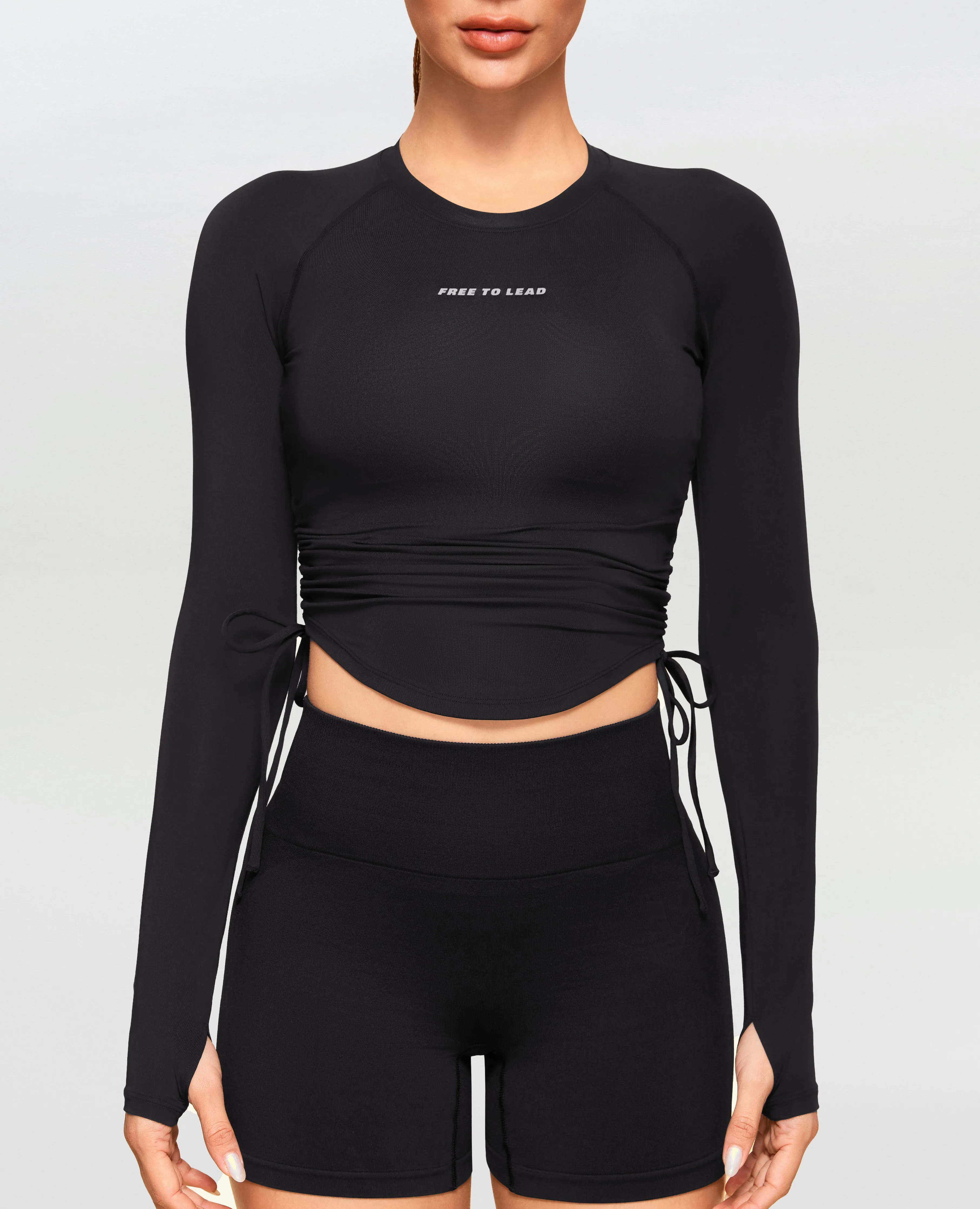 Drawstring Long Sleeve T-shirt - Black sold by Firm Abs product image thumbnail 2