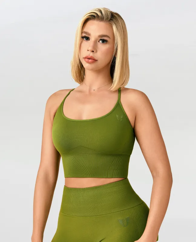 Energy Strait Strap Longline Top - Grass Green sold by Firm Abs