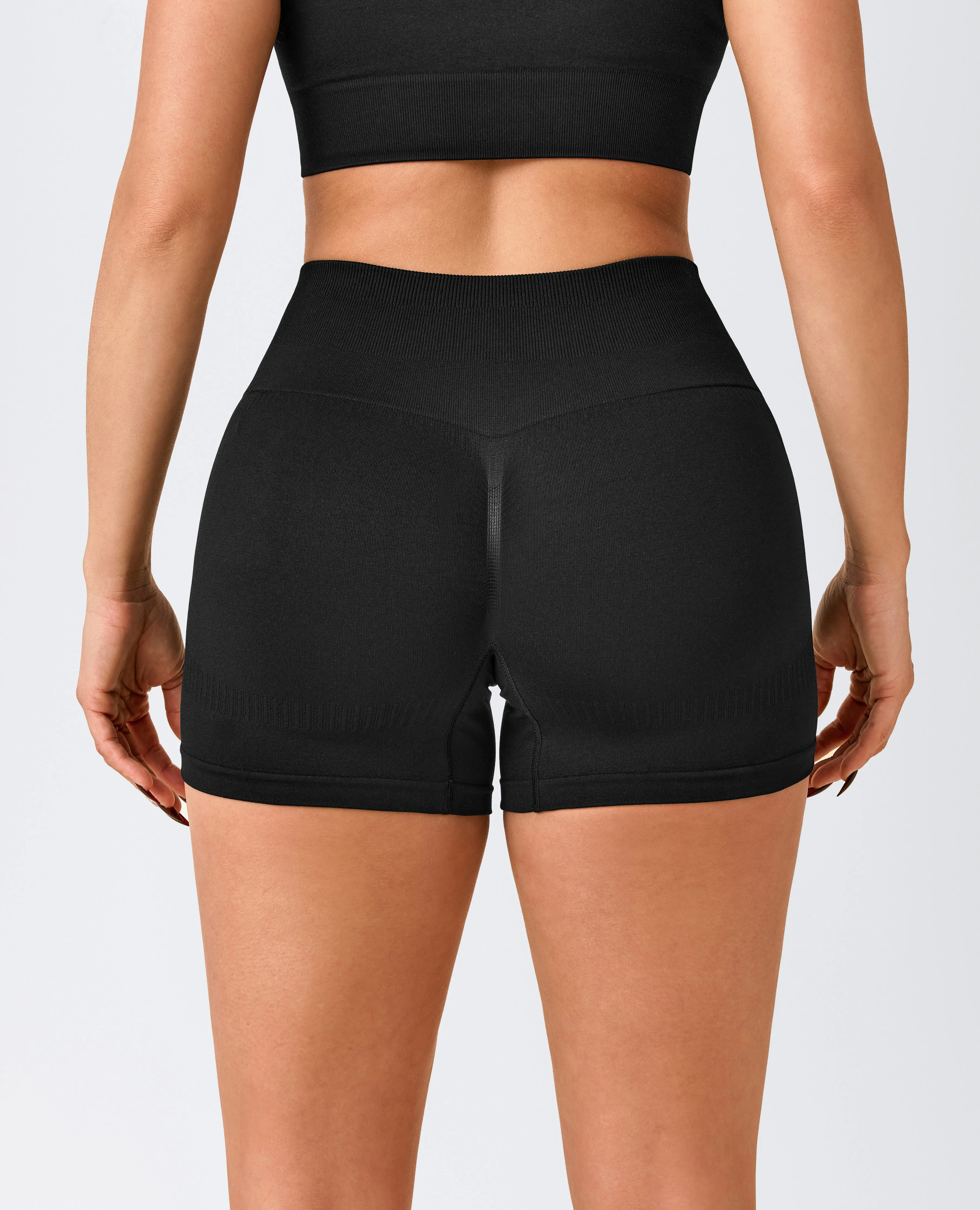 Tight Fit High Waist Shorts - Black sold by Firm Abs product image thumbnail 3
