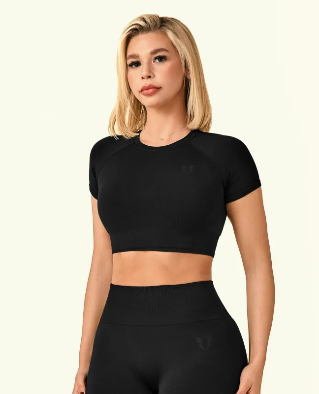 Vivid Crop T-Shirt - Black sold by Firm Abs
