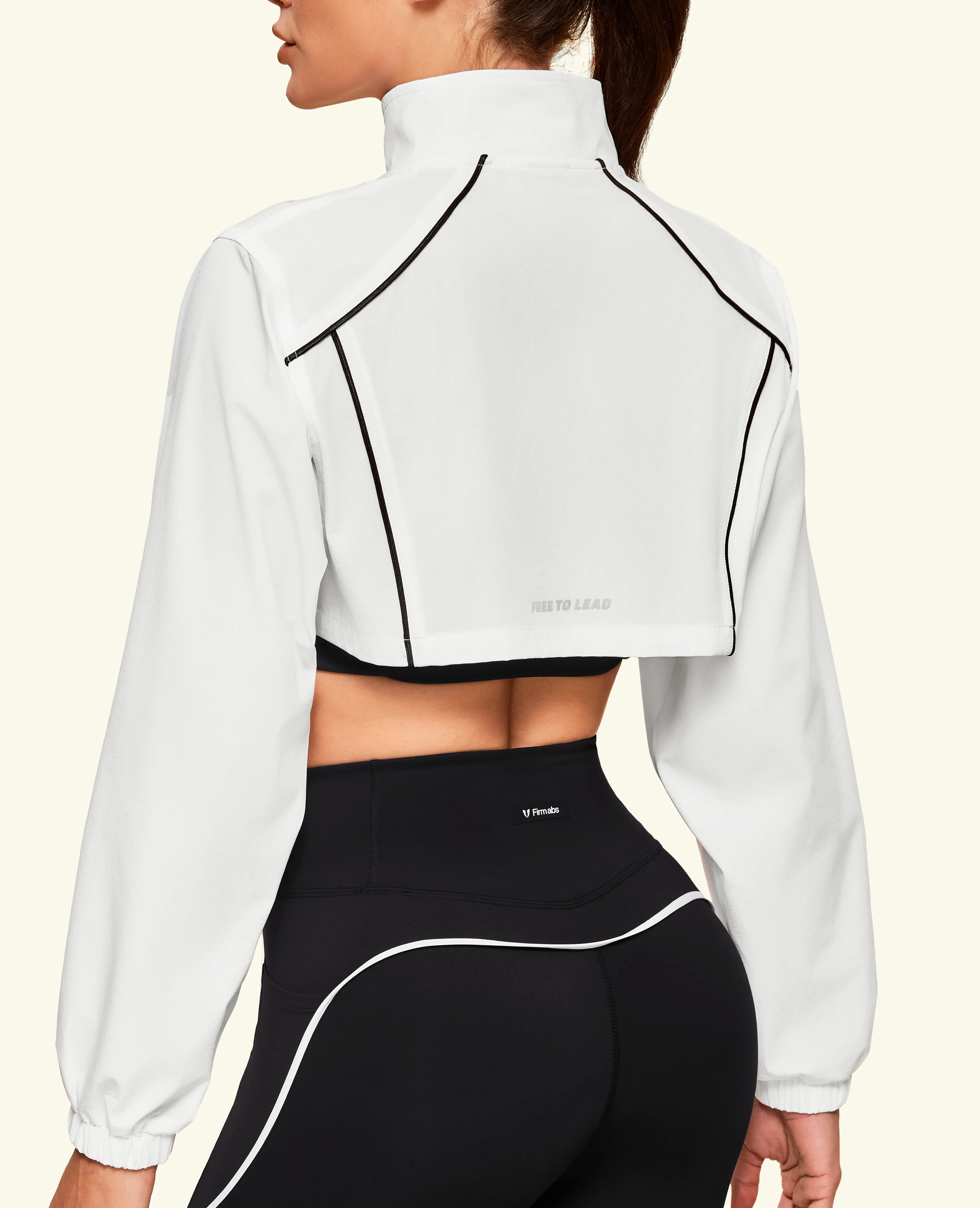 Move-on Stand Collar Cropped Jacket - White sold by Firm Abs product image thumbnail 3