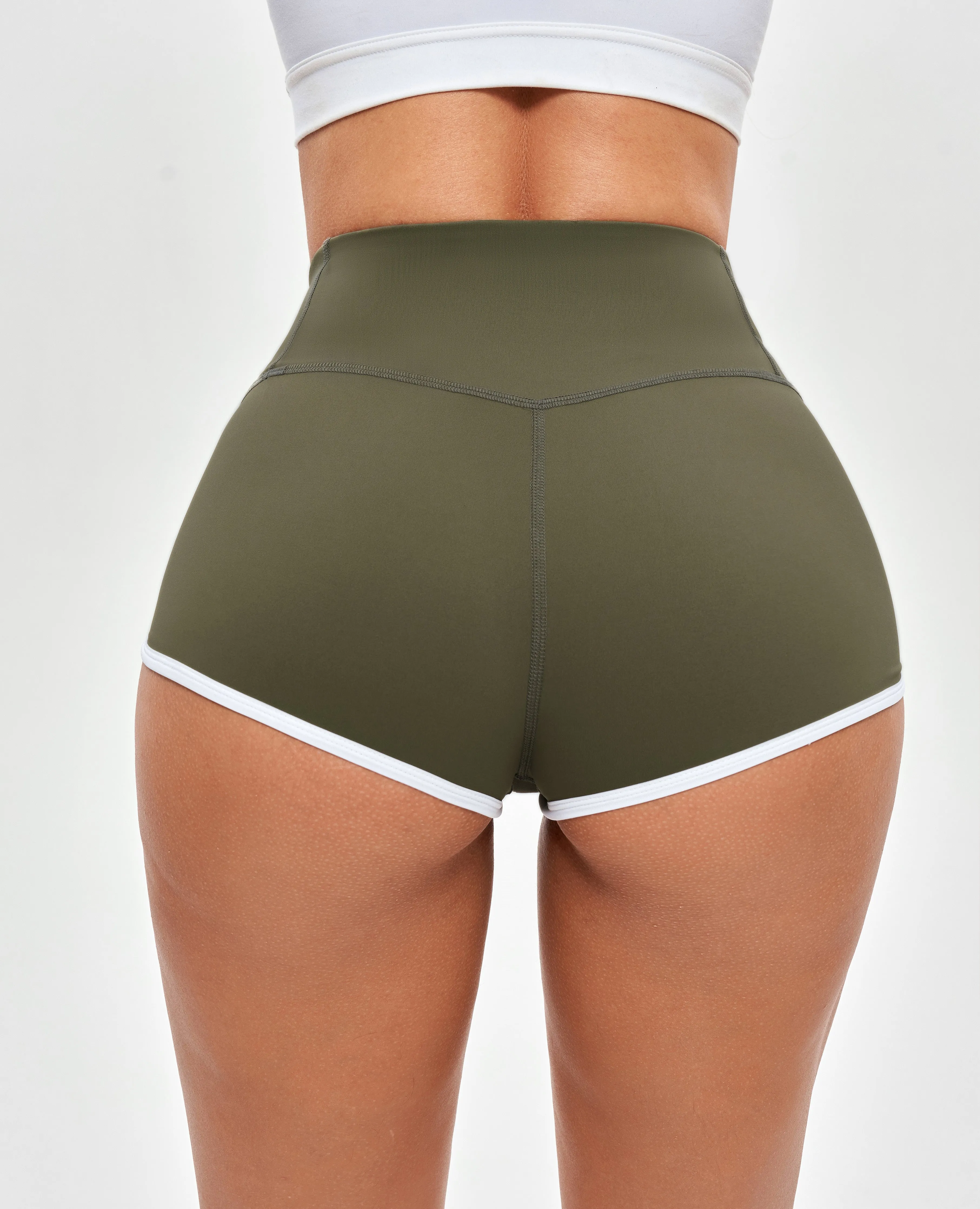 High Waist Short Shorts - Moss Green sold by Firm Abs product image thumbnail 3