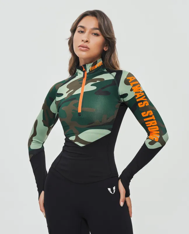 SERENIFLOW Long sleeve pullovers - Green Camo sold by Firm Abs