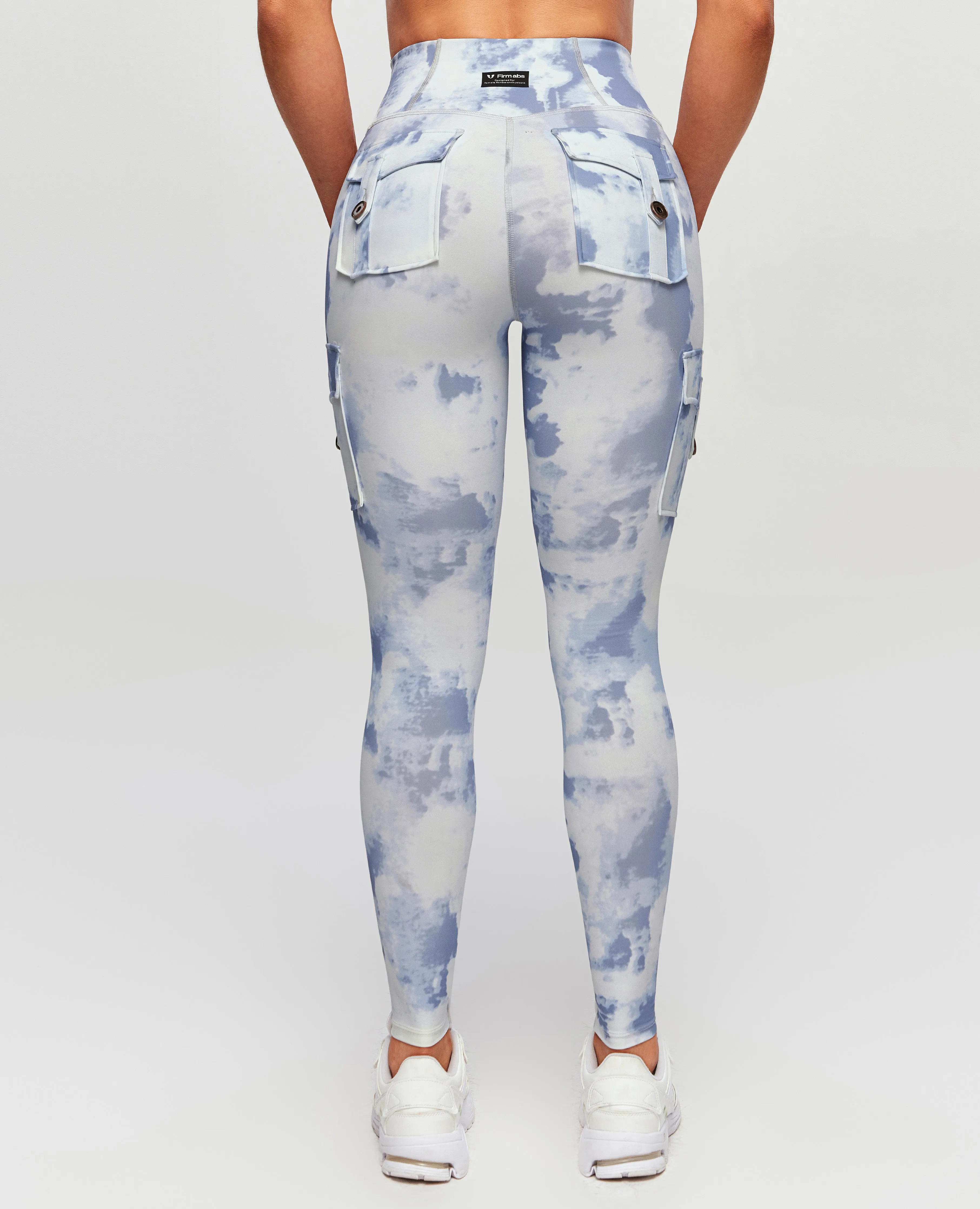 High Waisted Cargo Leggings - Grey blue Gradient sold by Firm Abs product image thumbnail 3