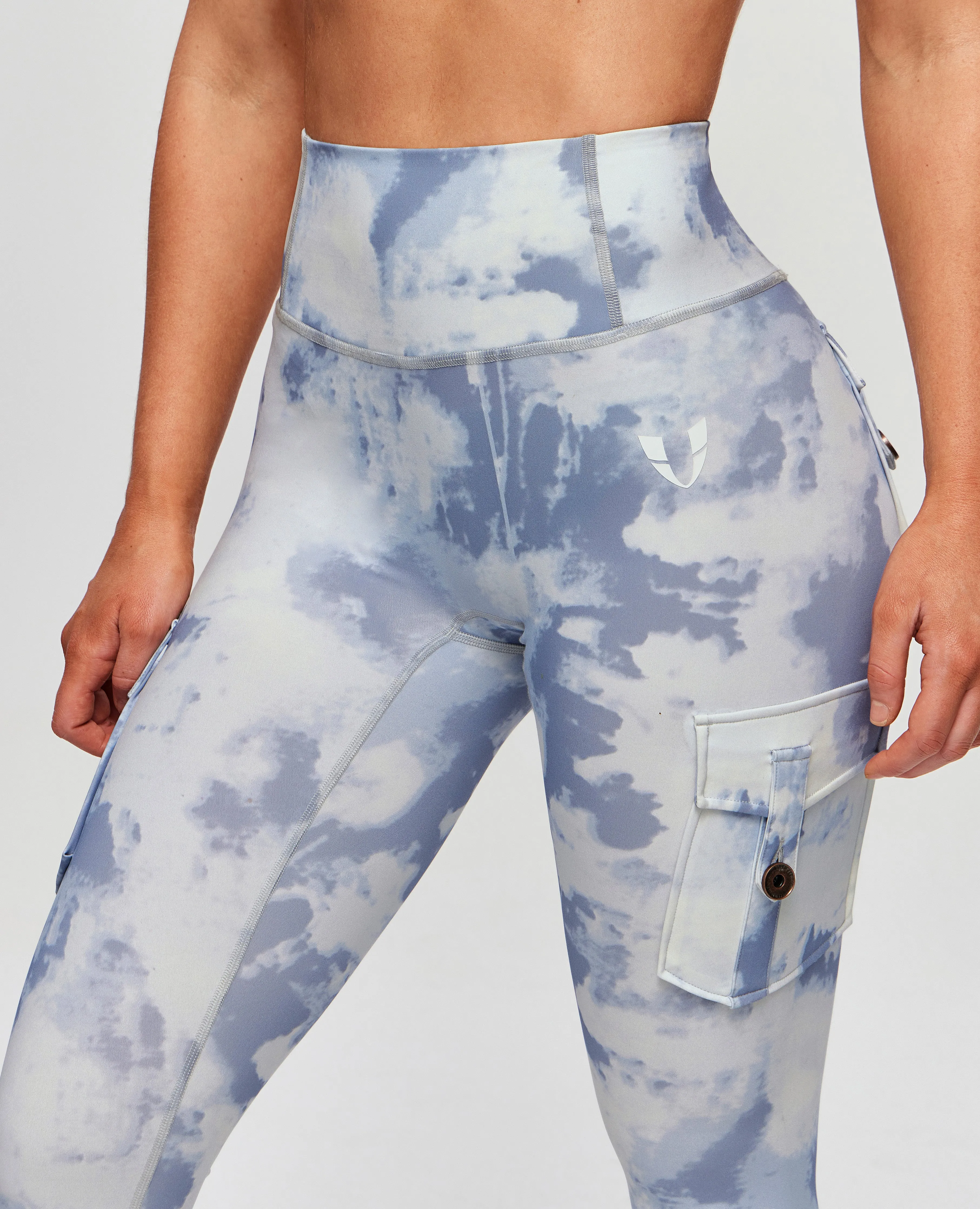 High Waisted Cargo Leggings - Grey blue Gradient sold by Firm Abs product image thumbnail 5