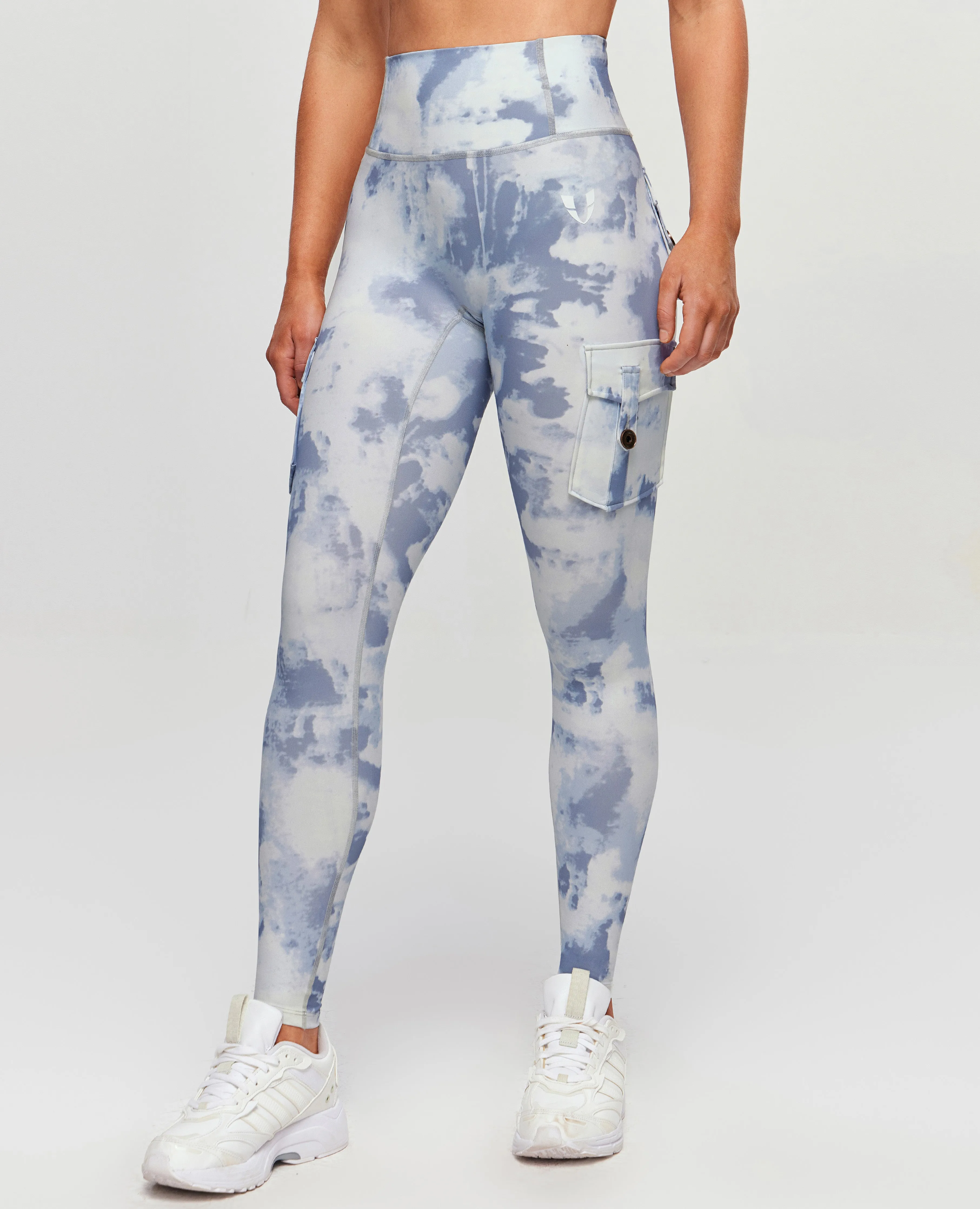 High Waisted Cargo Leggings - Grey blue Gradient sold by Firm Abs product image thumbnail 2