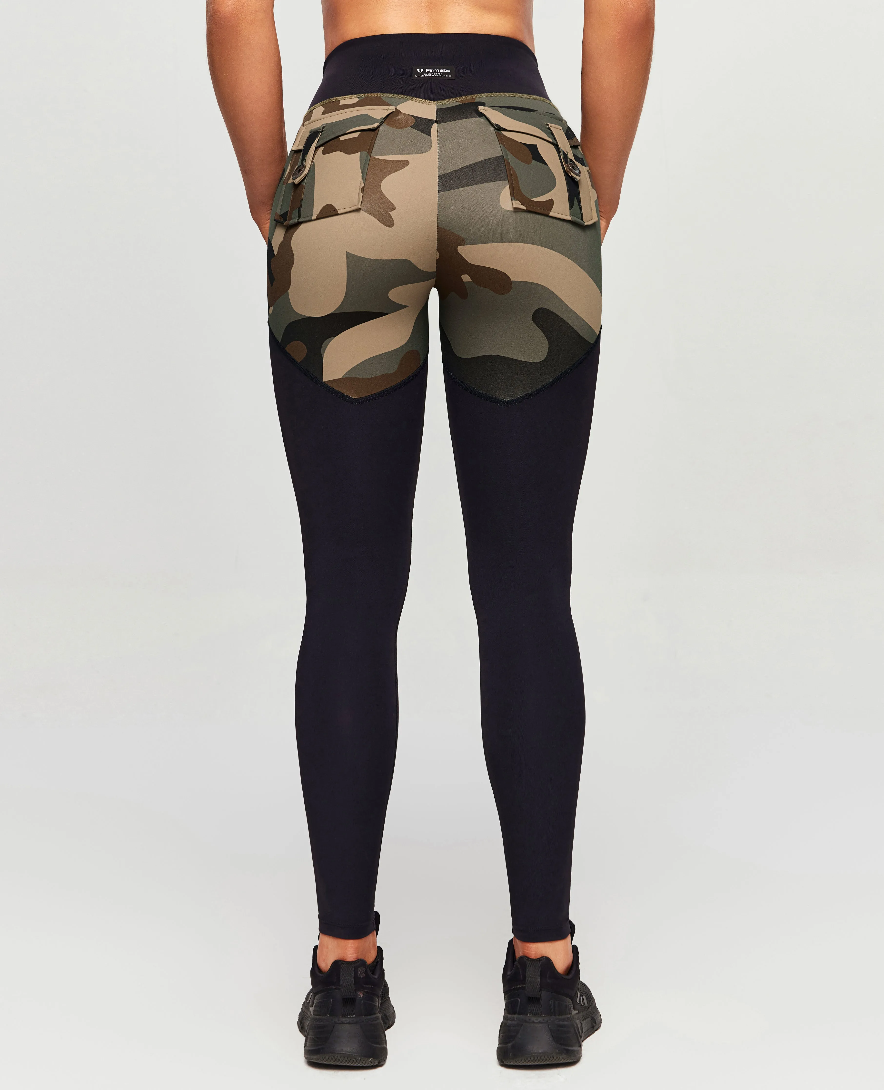 V-Waist Gym Leggings - Coffee Camo sold by Firm Abs product image thumbnail 3