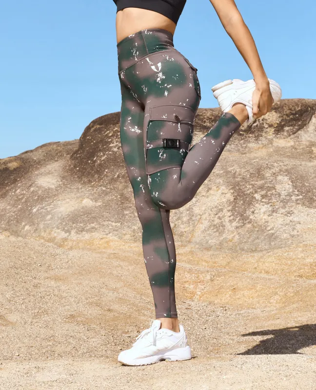 Cargo Fitness Leggings - Phantom Tie Dye sold by Firm Abs