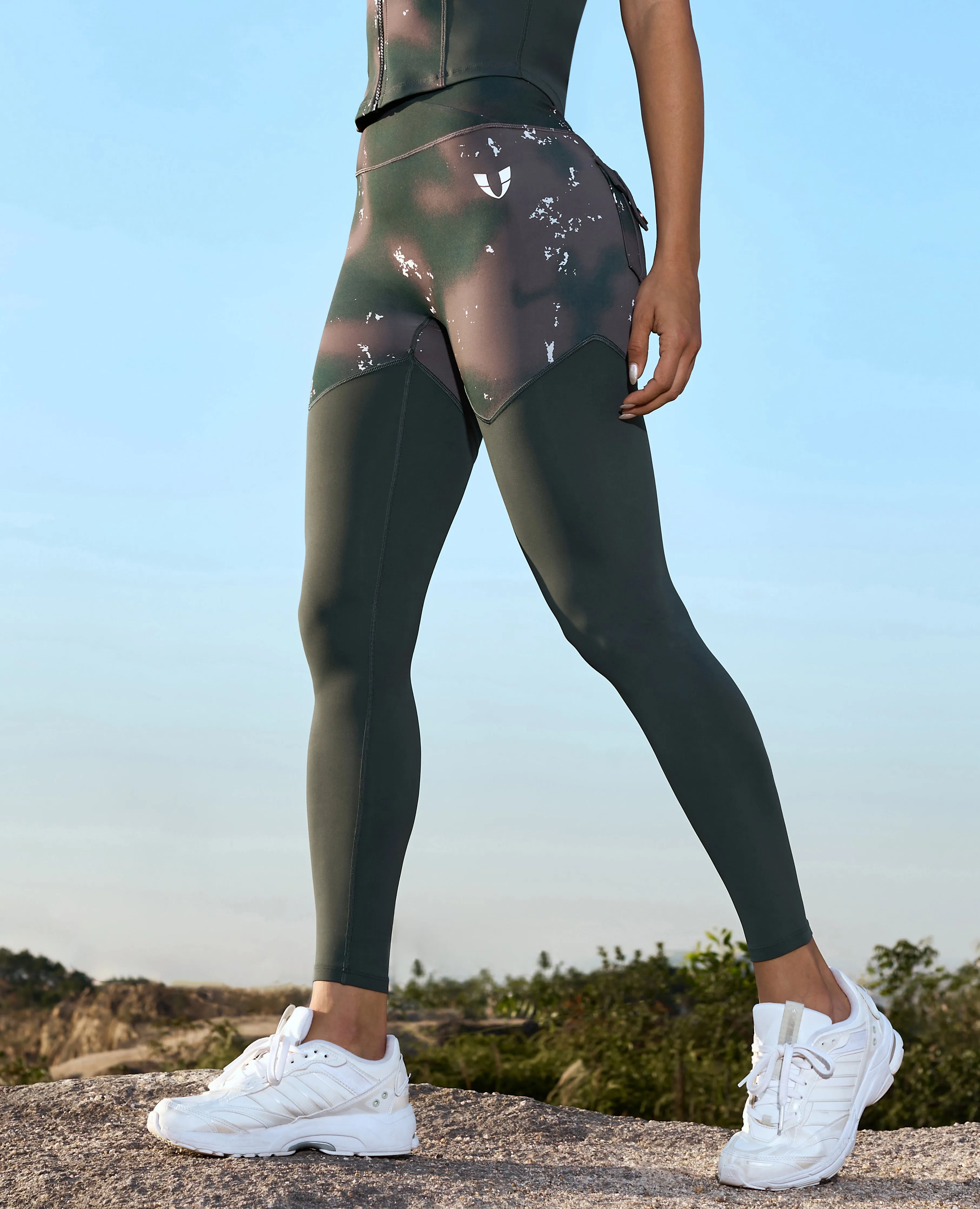 Cargo Power Leggings - Tie Dye and Dark Green sold by Firm Abs product image thumbnail 2