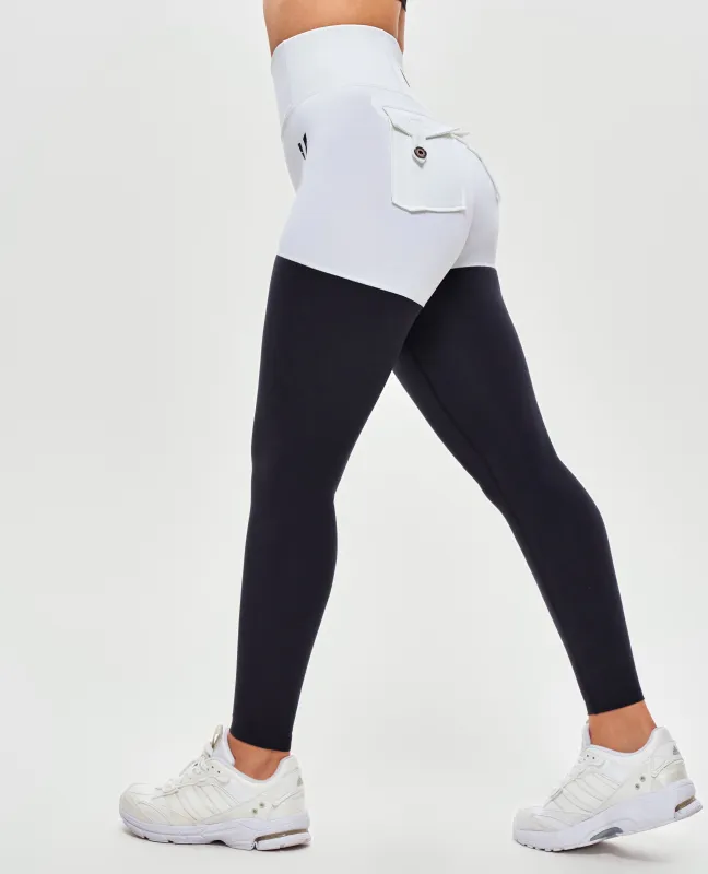 Cargo Athletic Leggings - Black and White sold by Firm Abs