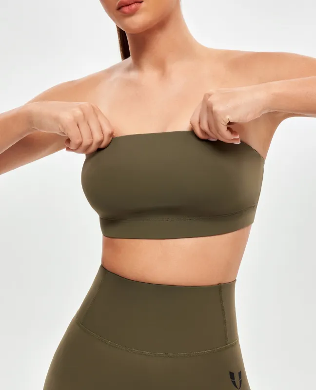 Strapless Sports Bra - Combat Green sold by Firm Abs
