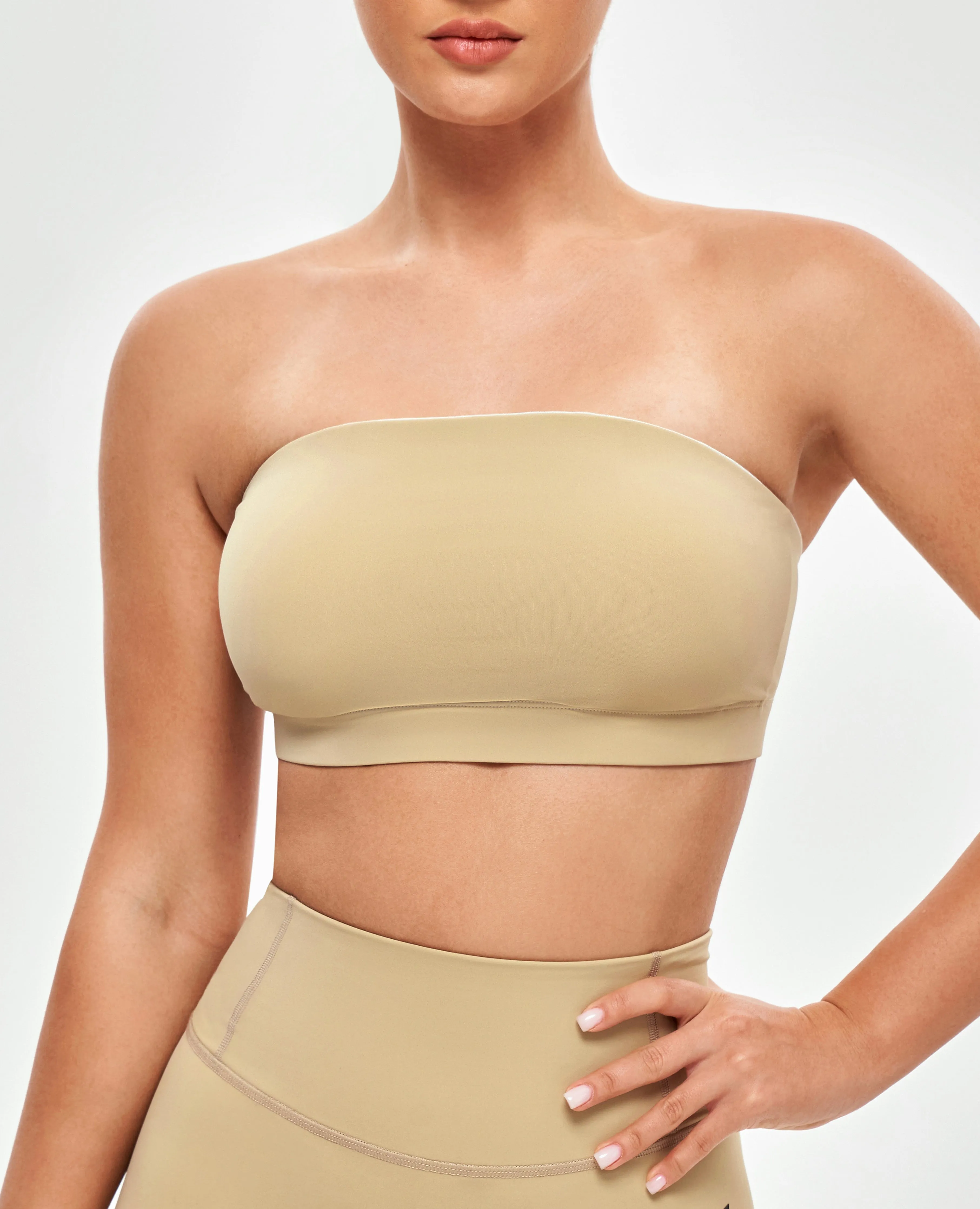 Strapless Sports Bra - Khaki Yellow sold by Firm Abs
