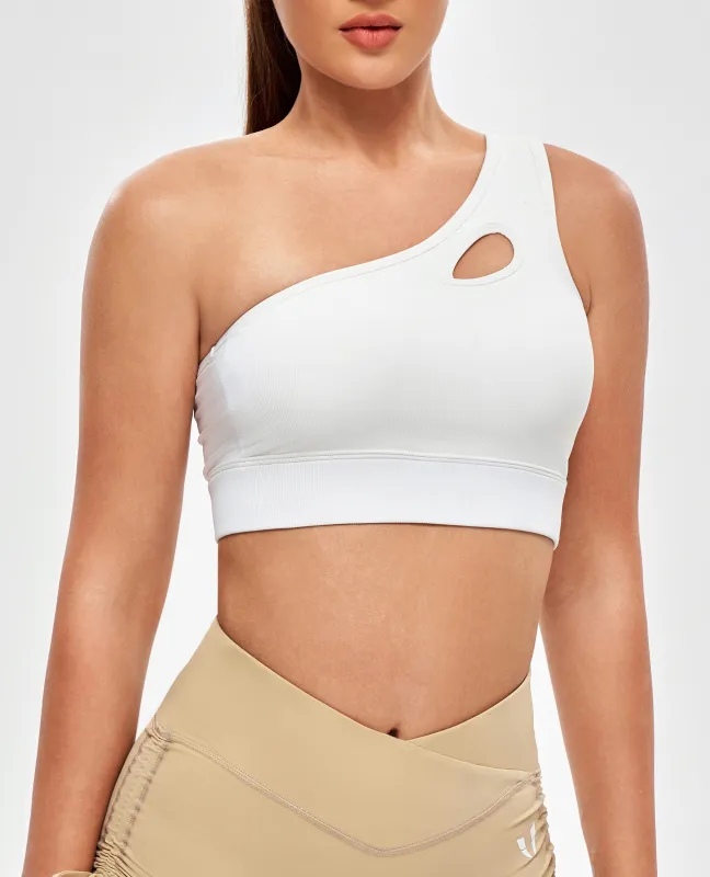 One Shoulder Sports Bra - White sold by Firm Abs