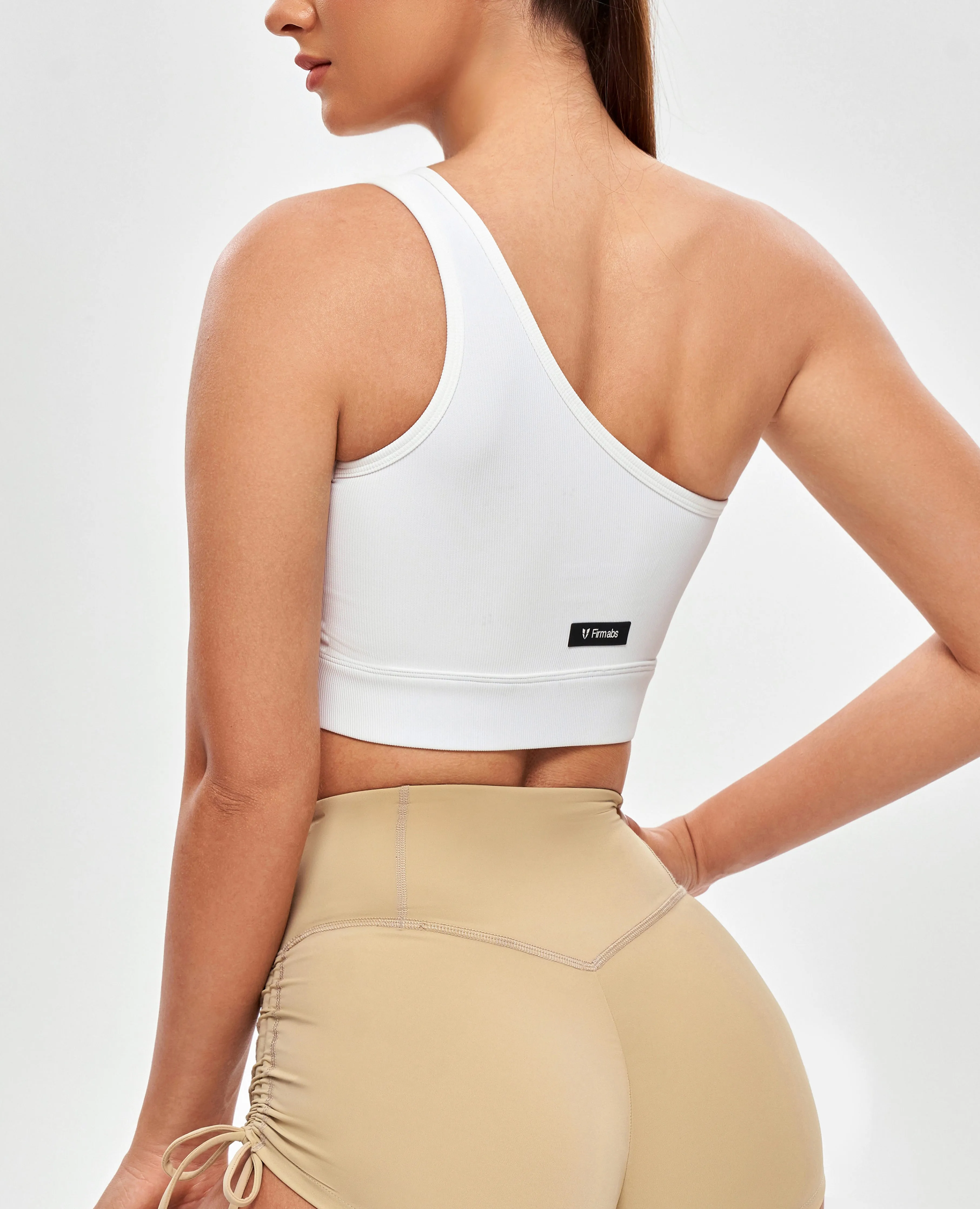 One Shoulder Sports Bra - White sold by Firm Abs product image thumbnail 2