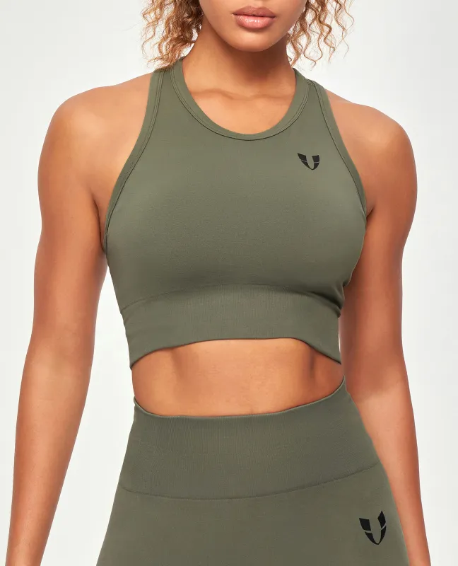 Seamless Padded Tank - Olive Green sold by Firm Abs