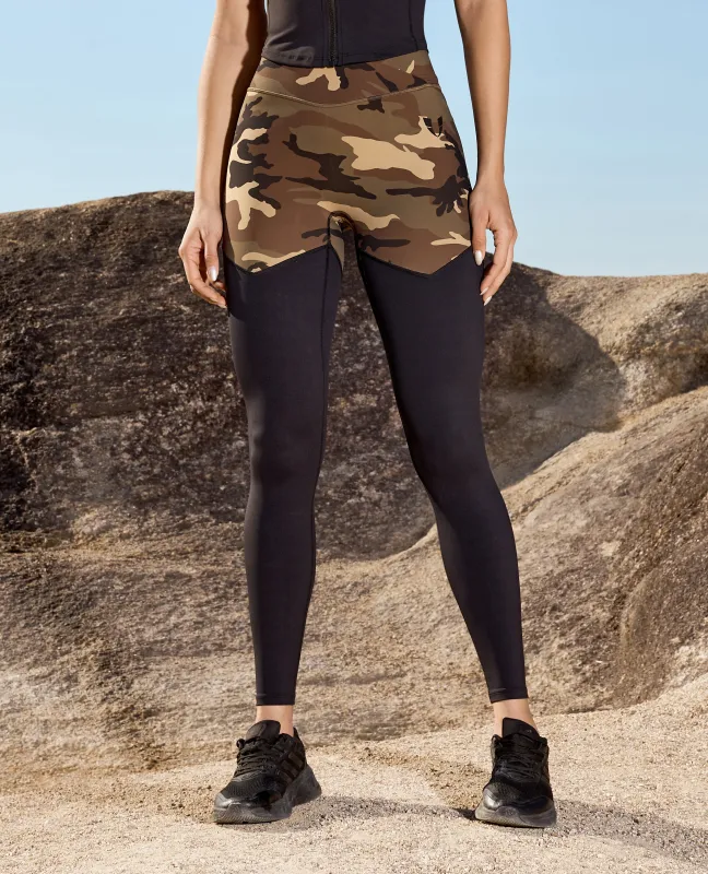 Cargo Power Leggings - Earth Camo and Black sold by Firm Abs