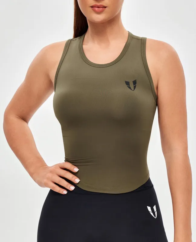Round Neck Sports Tank - Moss Green sold by Firm Abs