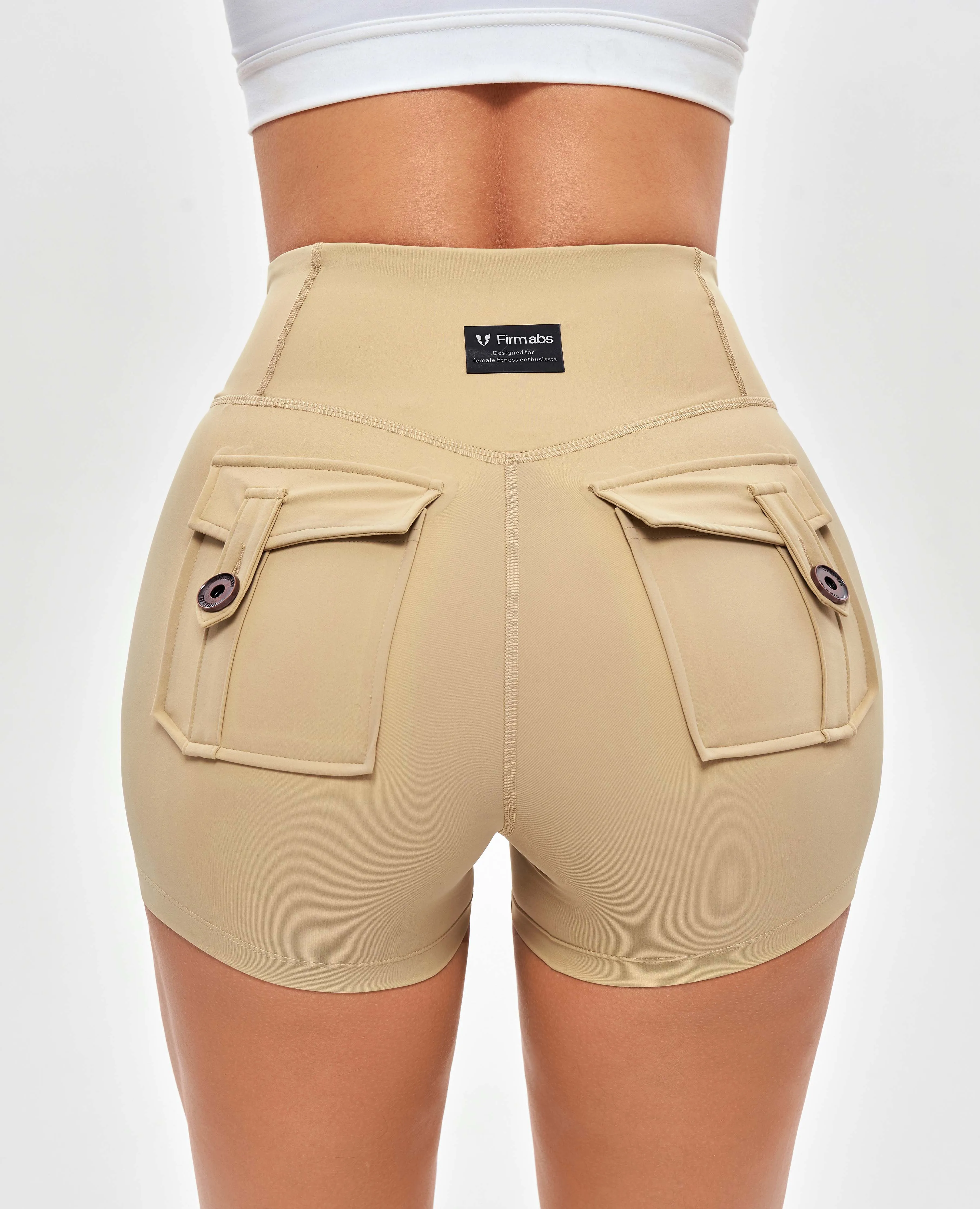 V-waist Cargo Shorts Plus-Khaki Yellow sold by Firm Abs product image thumbnail 4