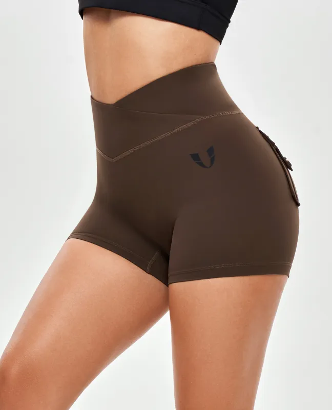 V-waist Cargo Shorts Plus-Dark Brown sold by Firm Abs