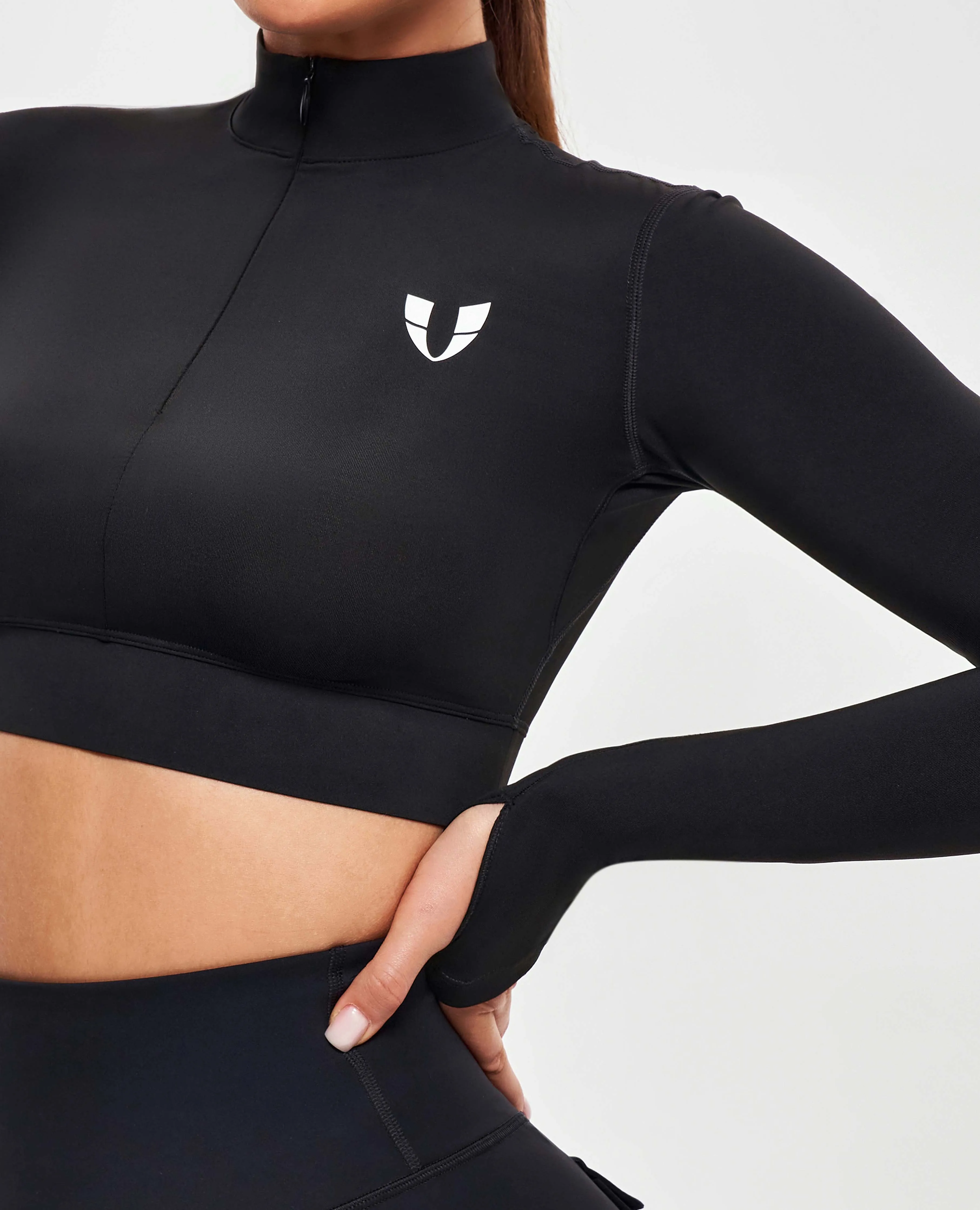 Stand Collar Crop Top - Black sold by Firm Abs product image thumbnail 5