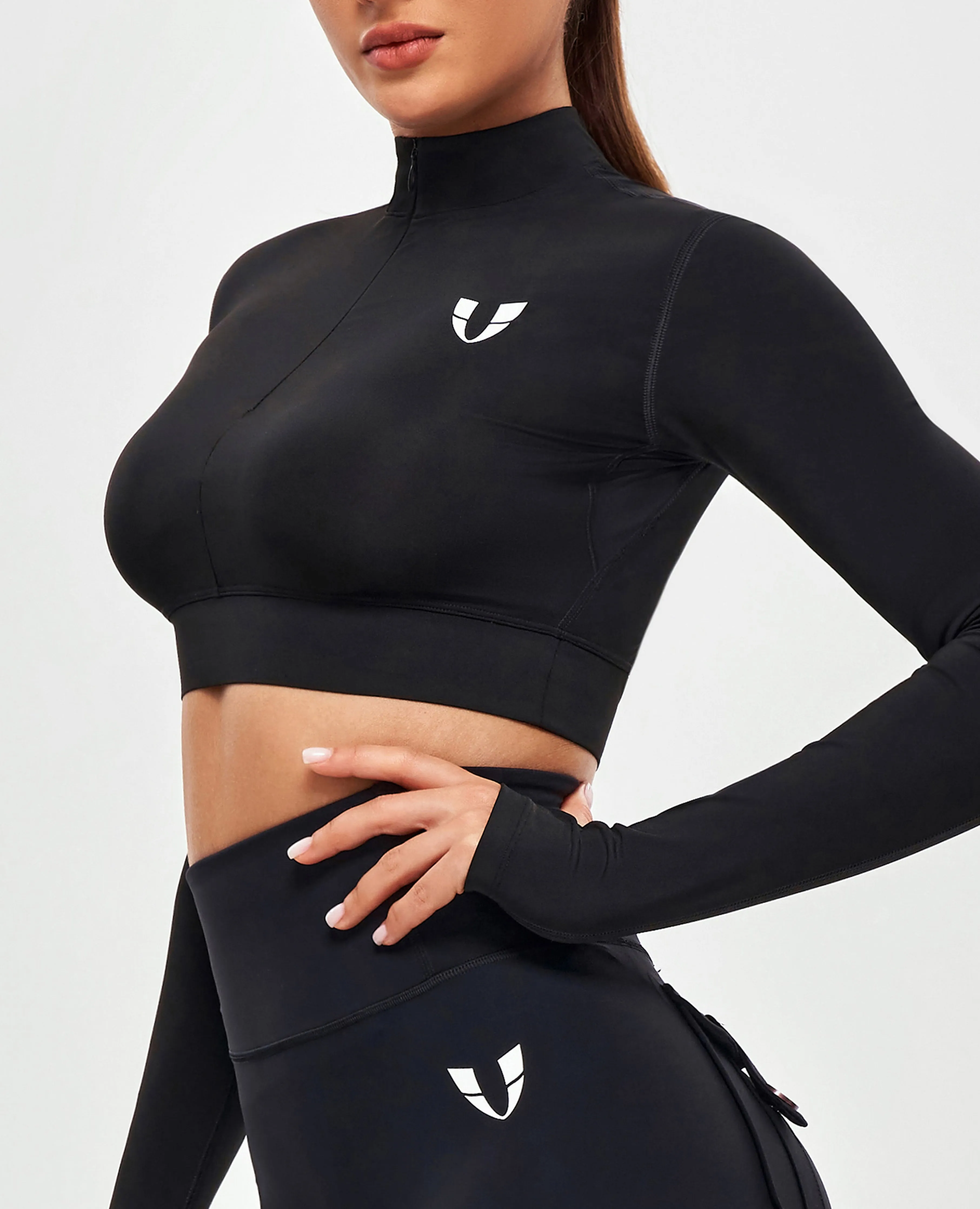 Stand Collar Crop Top - Black sold by Firm Abs product image thumbnail 3