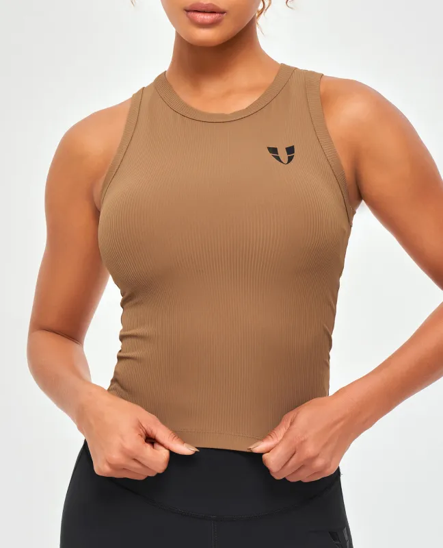Ribbed Workout Tank - Brown sold by Firm Abs