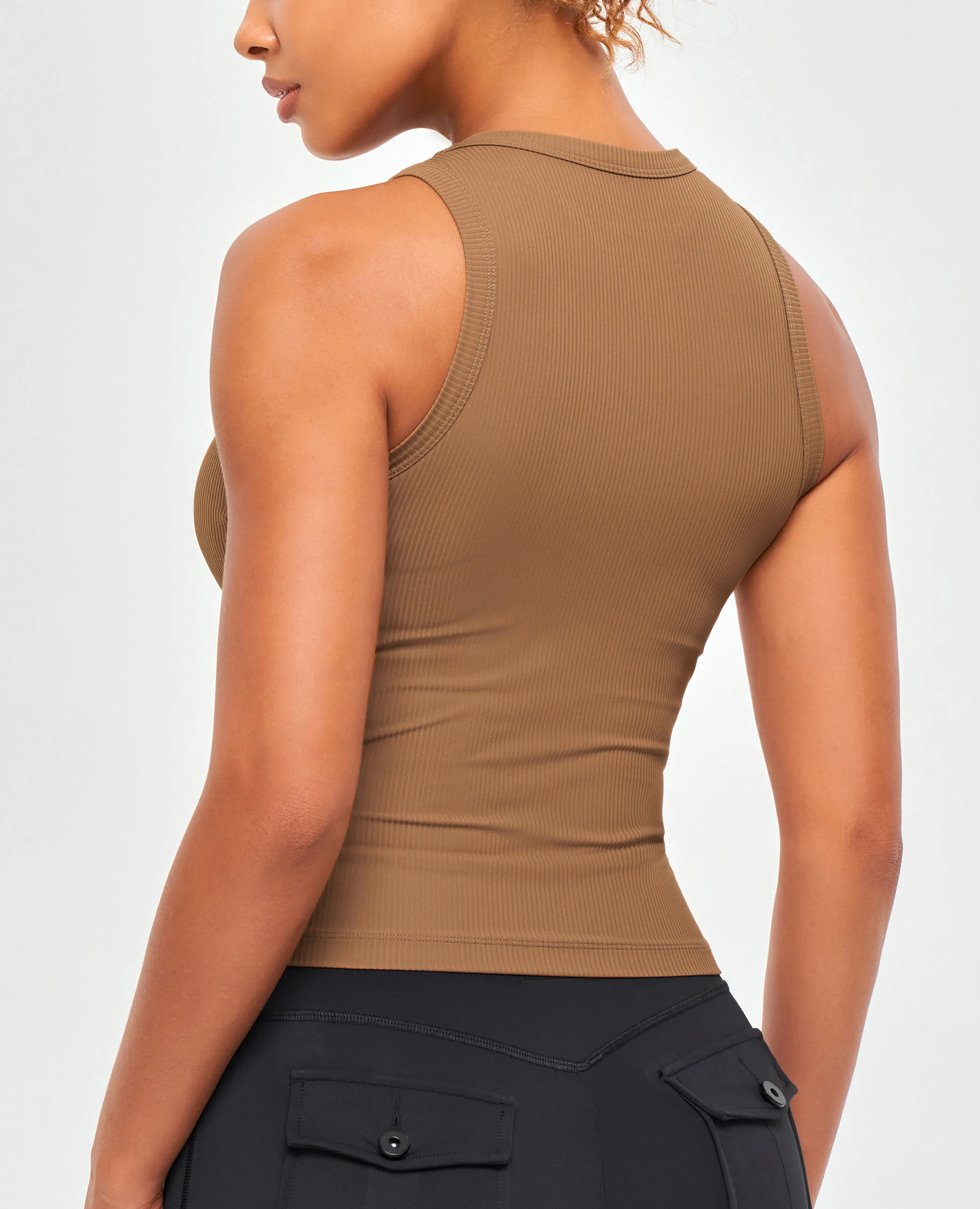 Ribbed Workout Tank - Brown sold by Firm Abs product image thumbnail 2