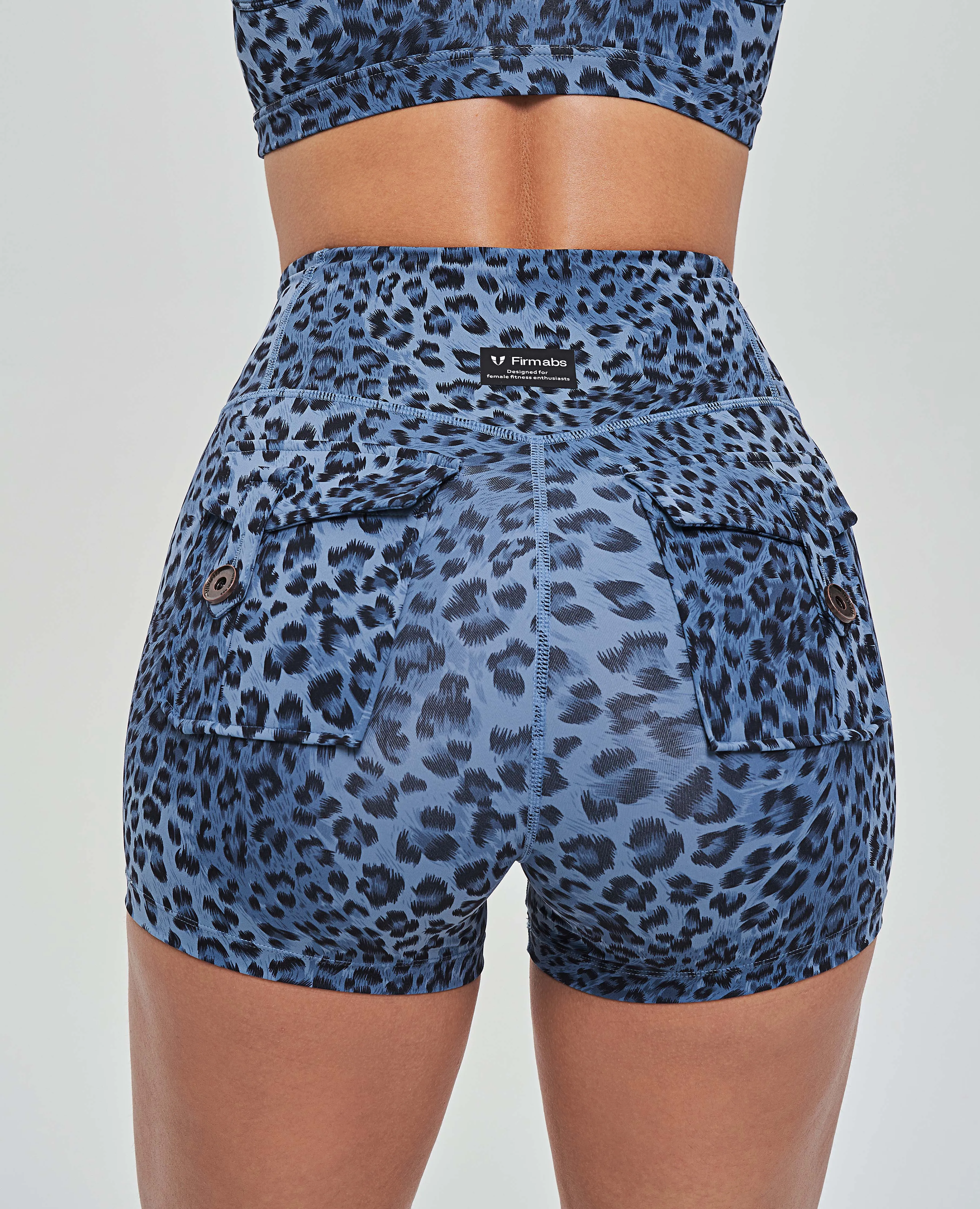 Cargo Short Shorts - Blue Leopard sold by Firm Abs product image thumbnail 4