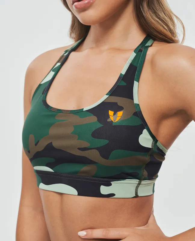 Power Sports Bra - Green Camo sold by Firm Abs