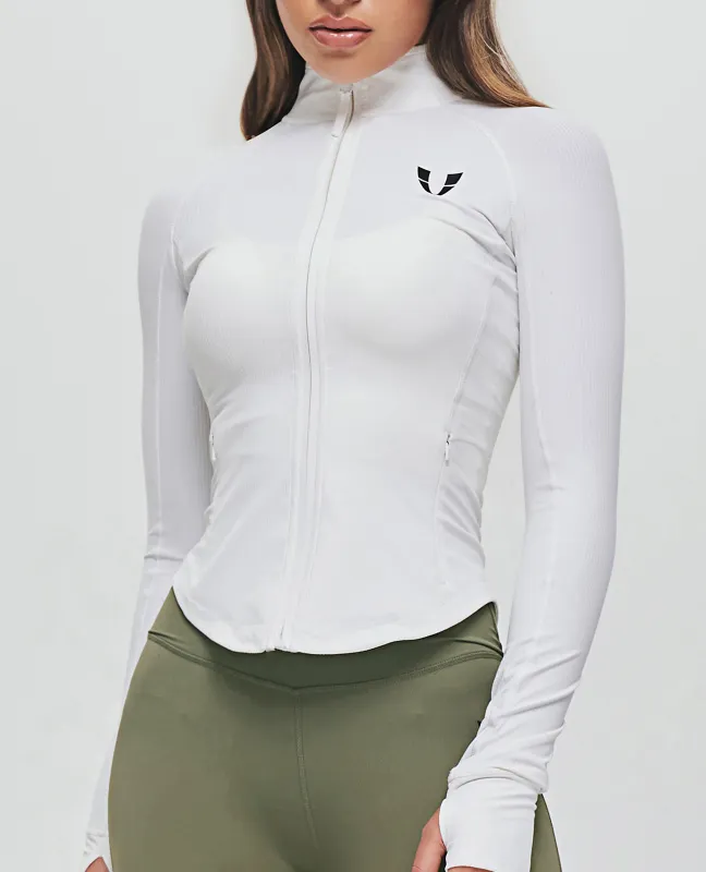 Ribbed Gym Jacket - White sold by Firm Abs