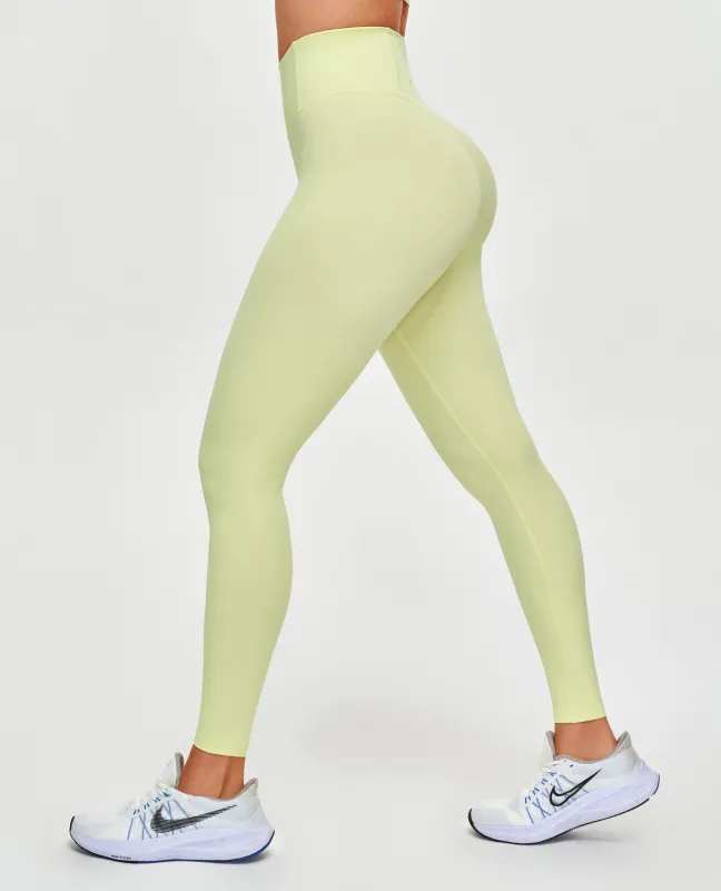 High Waisted Workout Leggings - Light Yellow sold by Firm Abs