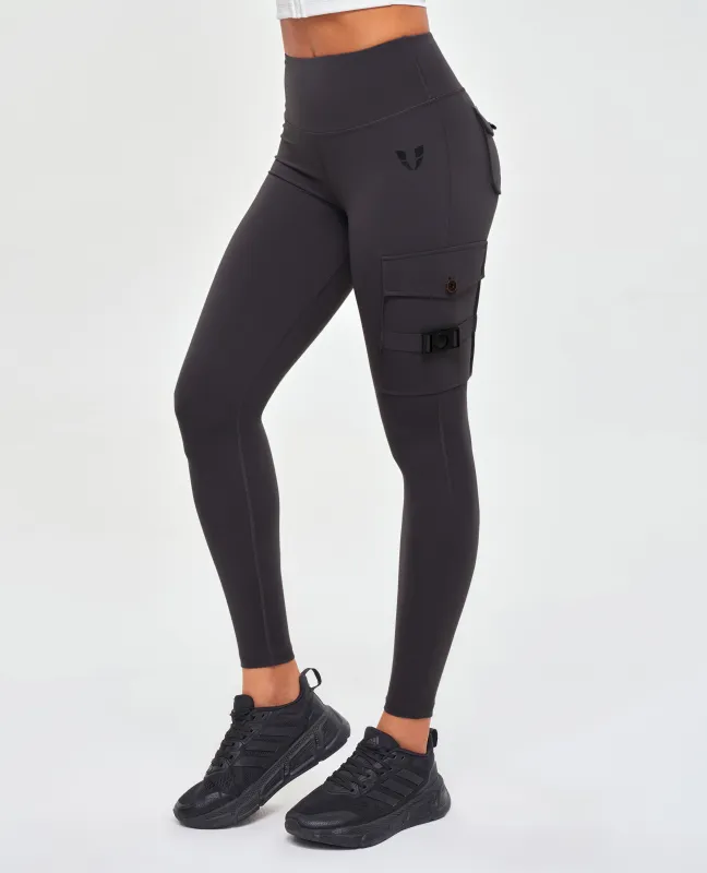 Cargo Fitness Leggings - Gray sold by Firm Abs