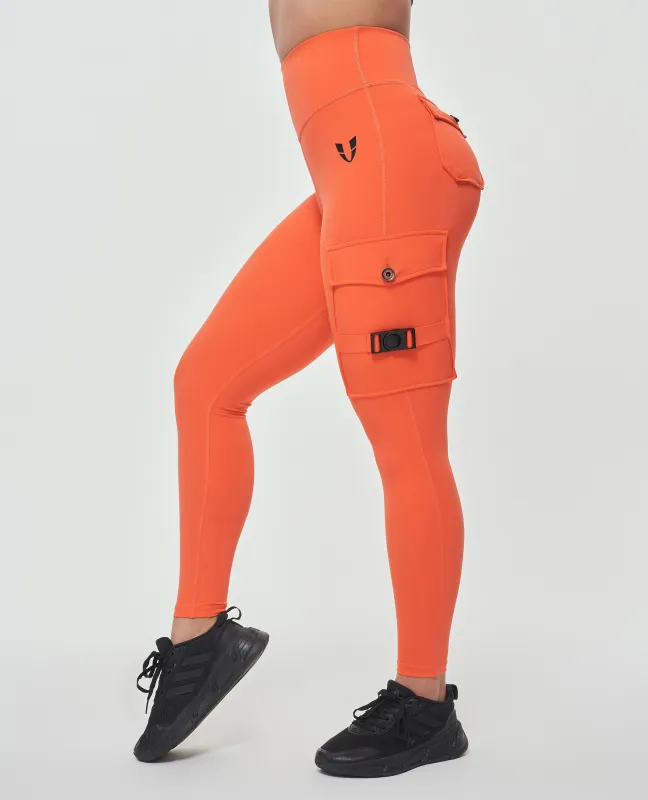 Cargo Fitness Leggings - Orange sold by Firm Abs